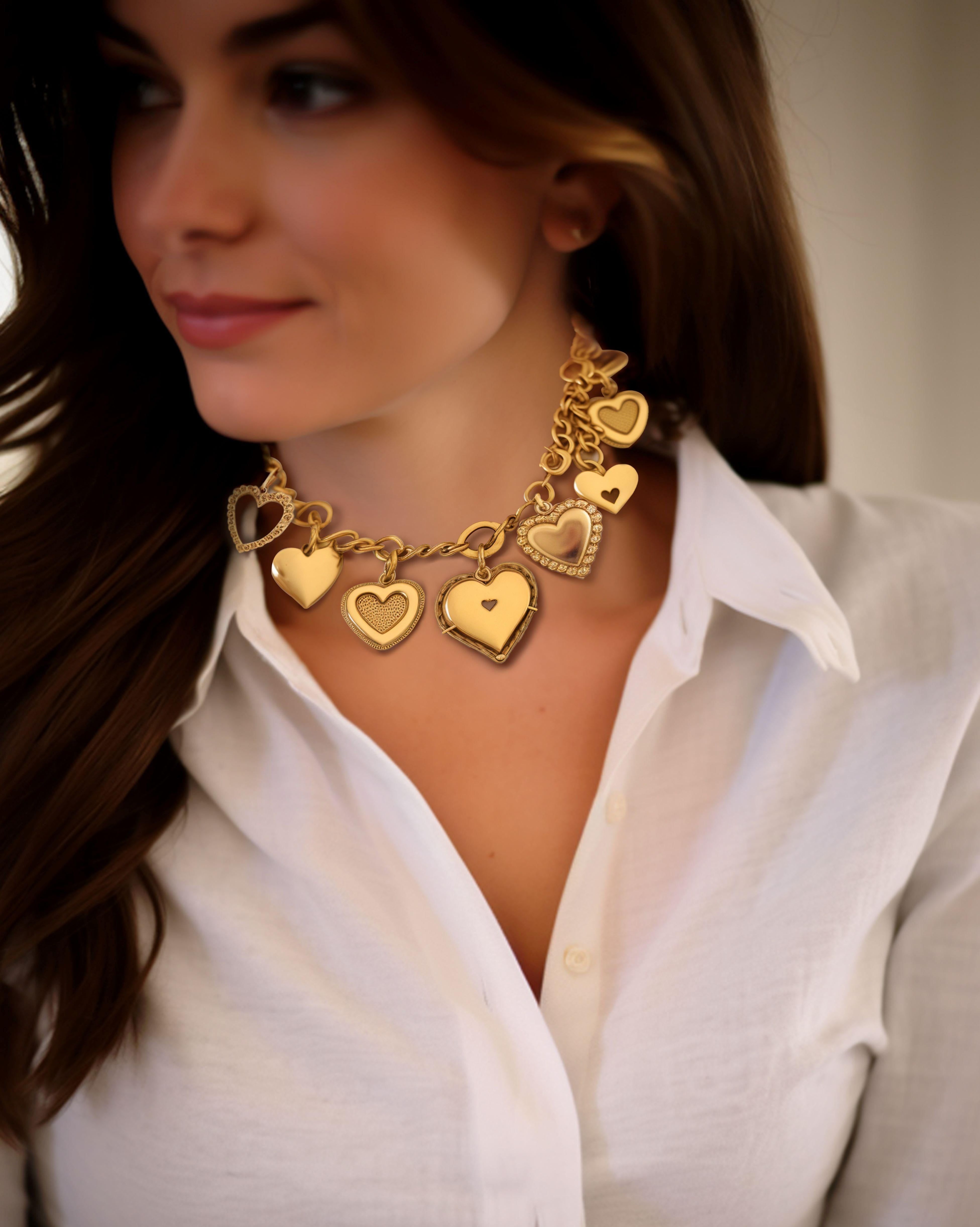 Hearts Necklace - Gold sold by JW PEI
