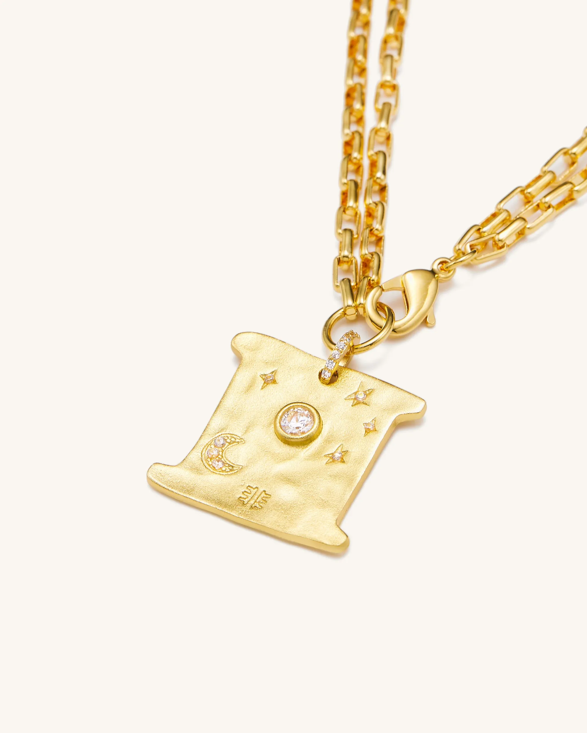 Cosmos Square Necklace - 18ct Gold Plated & White Zircon sold by JW PEI product image thumbnail 2