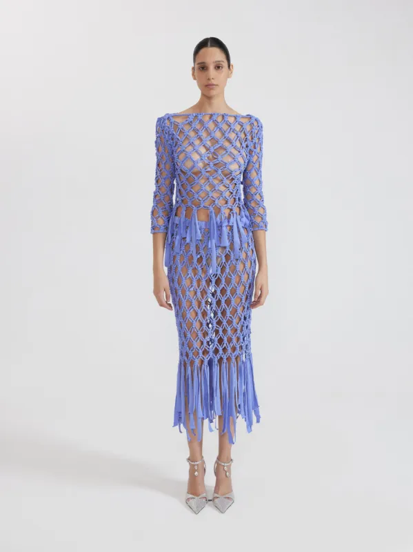 Blue Net Knit Dress - Blue sold by JW PEI