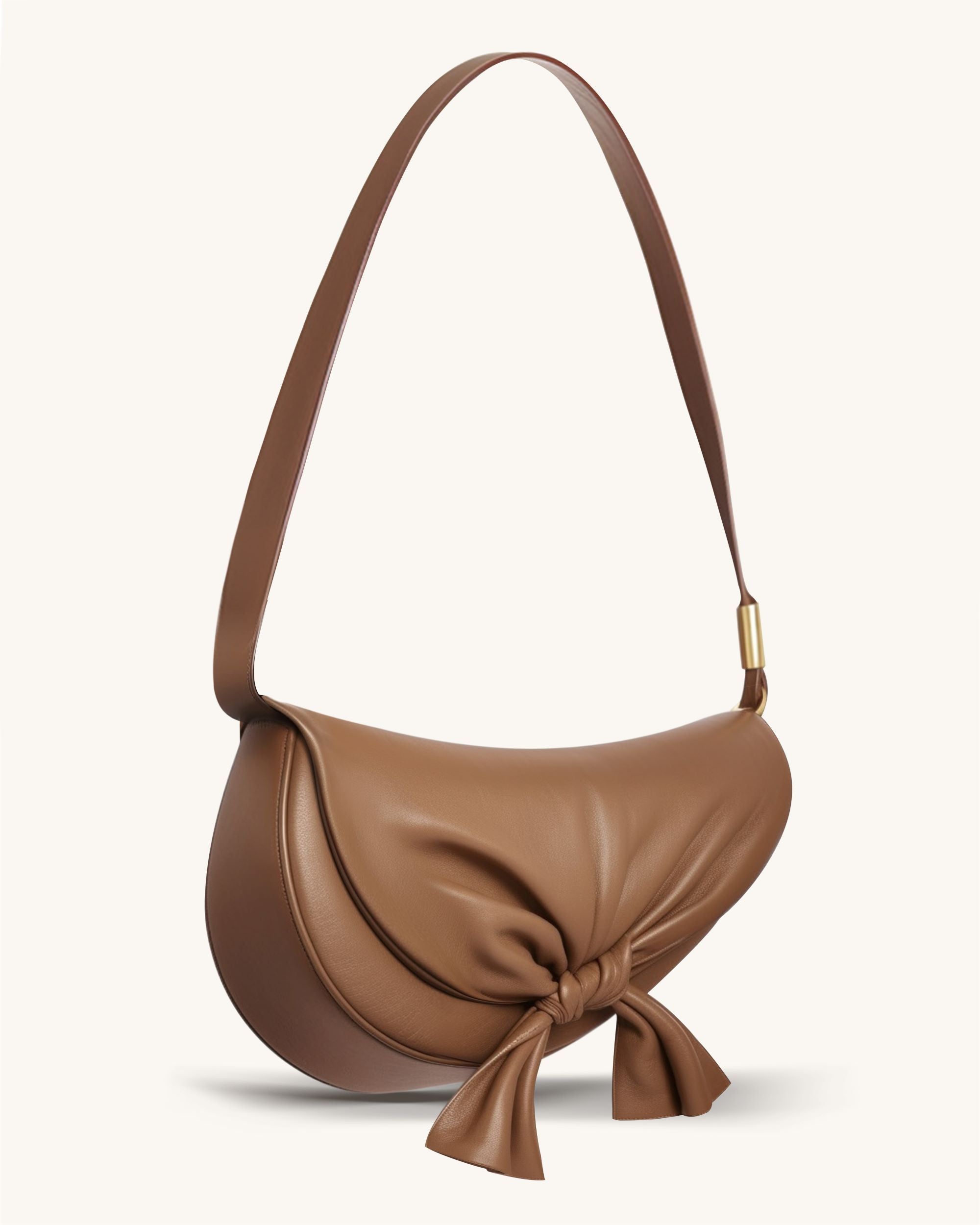 Sabina Ruched Detail Crossbody Bag - Brown sold by JW PEI