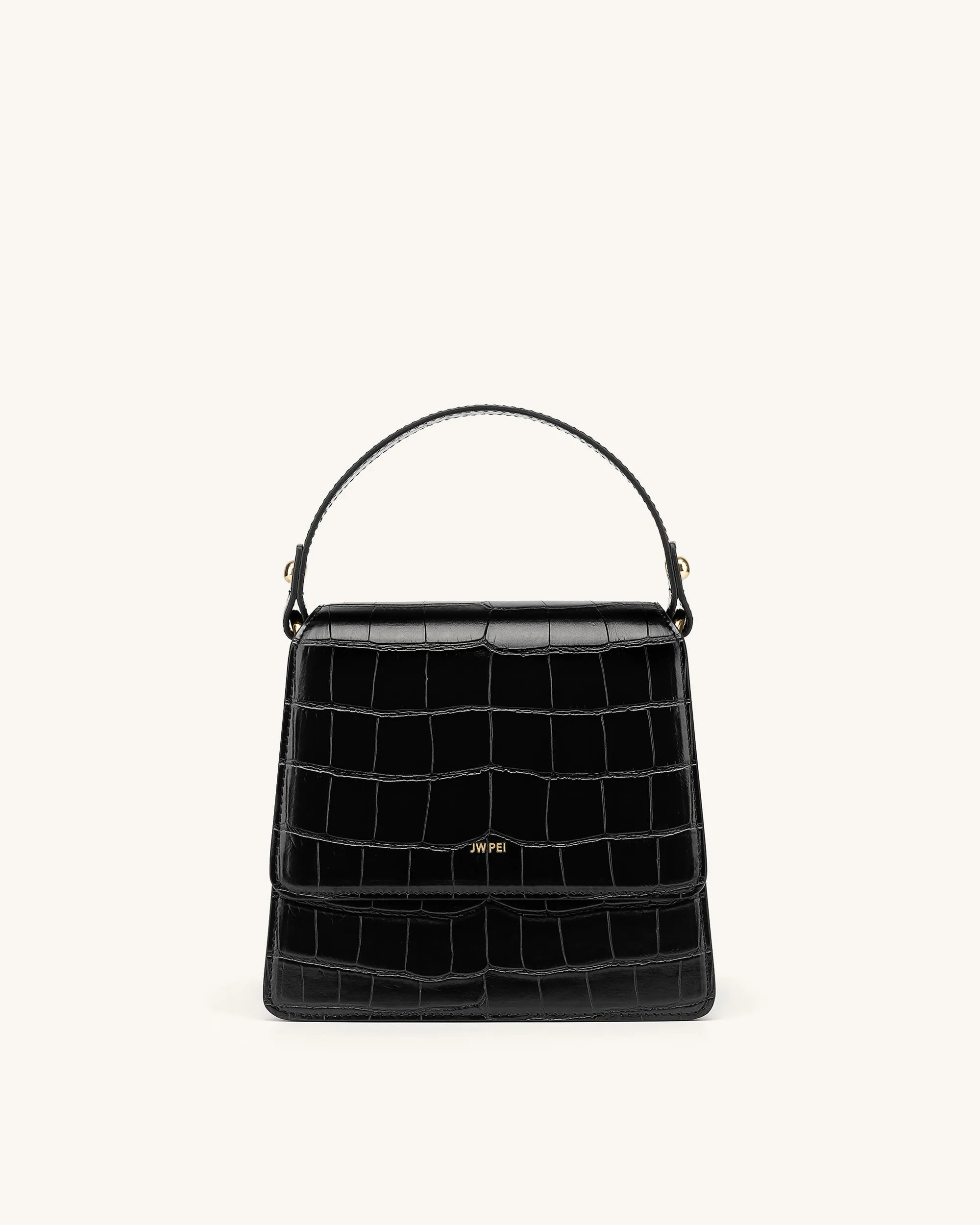 The Fae Top Handle Bag - Black Croc sold by JW PEI