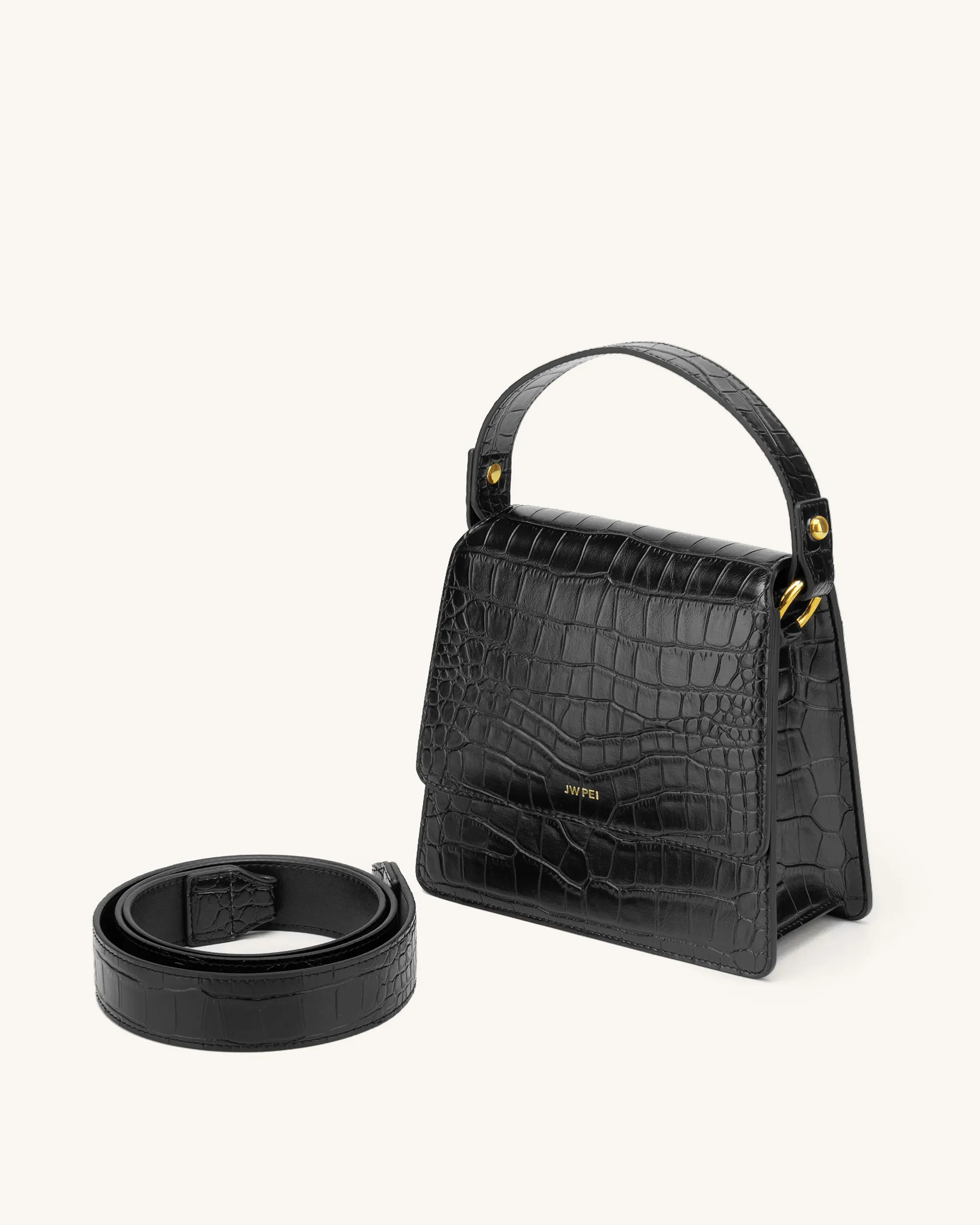 The Fae Top Handle Bag - Black Croc sold by JW PEI product image thumbnail 2