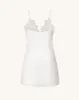 Yuliya White Floral Embellishment V-neckline Mini Dress - White sold by JW PEI