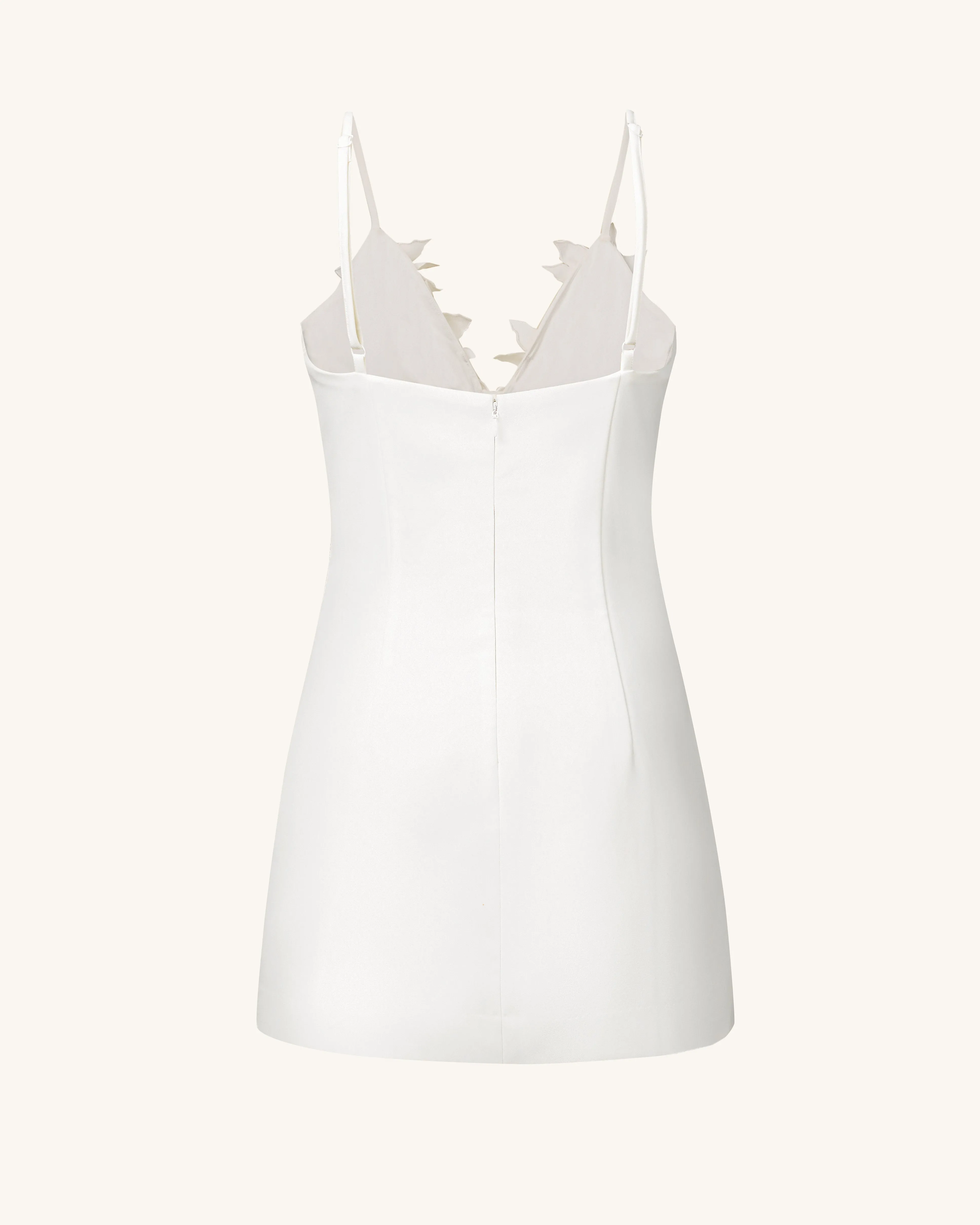 Yuliya White Floral Embellishment V-neckline Mini Dress - White sold by JW PEI product image thumbnail 3