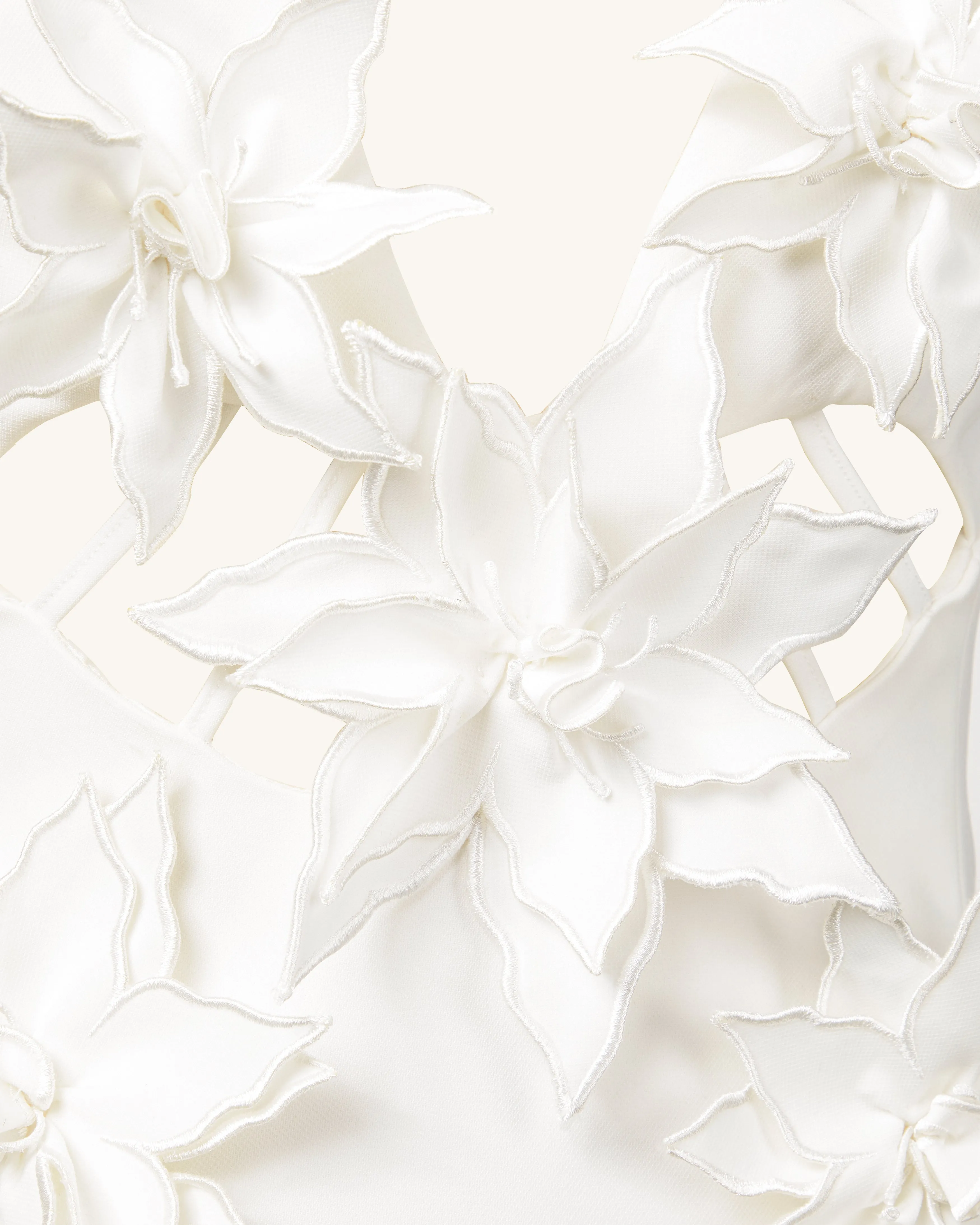 Yuliya White Floral Embellishment V-neckline Mini Dress - White sold by JW PEI product image thumbnail 4