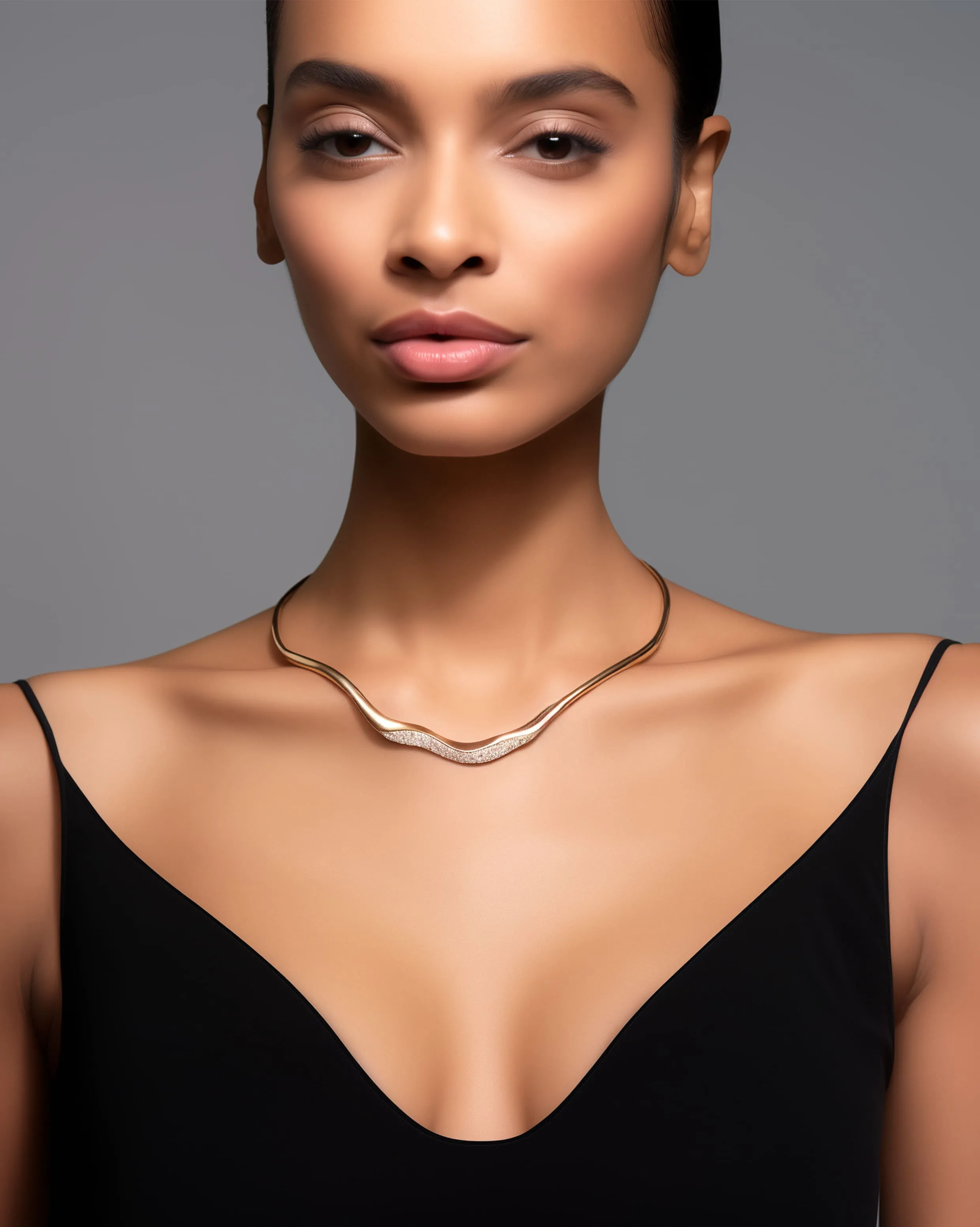 Wave Diamond Necklace - Gold sold by JW PEI