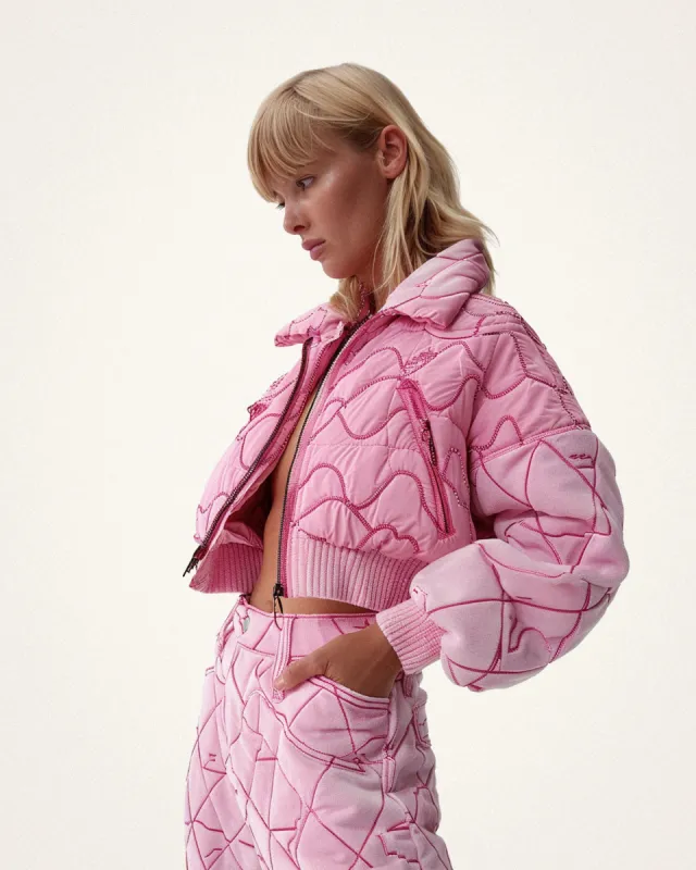 Glamorous Pink Quilted Jacket - Pink sold by JW PEI
