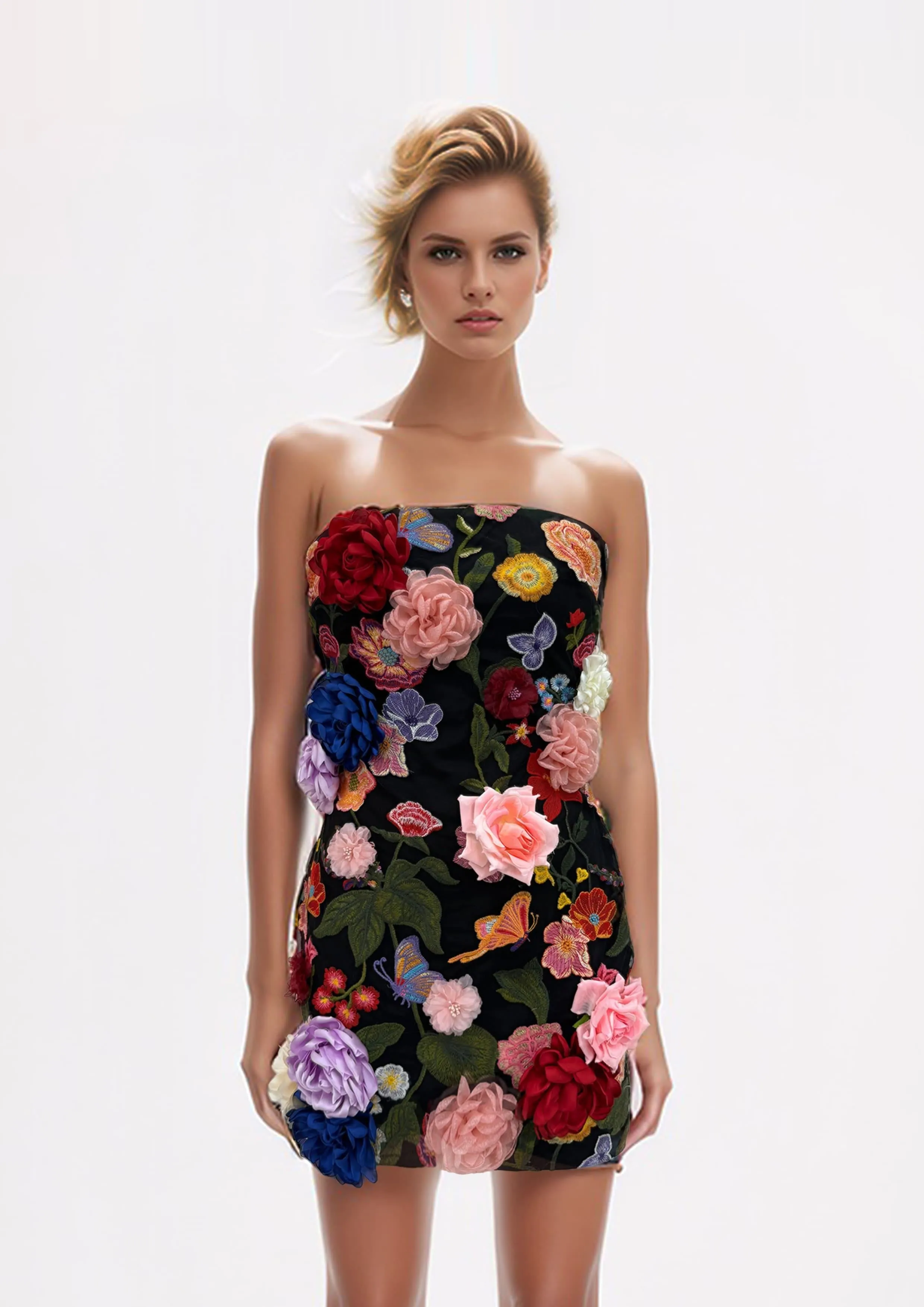 Multicolor Floral Embroidery Dress sold by JW PEI