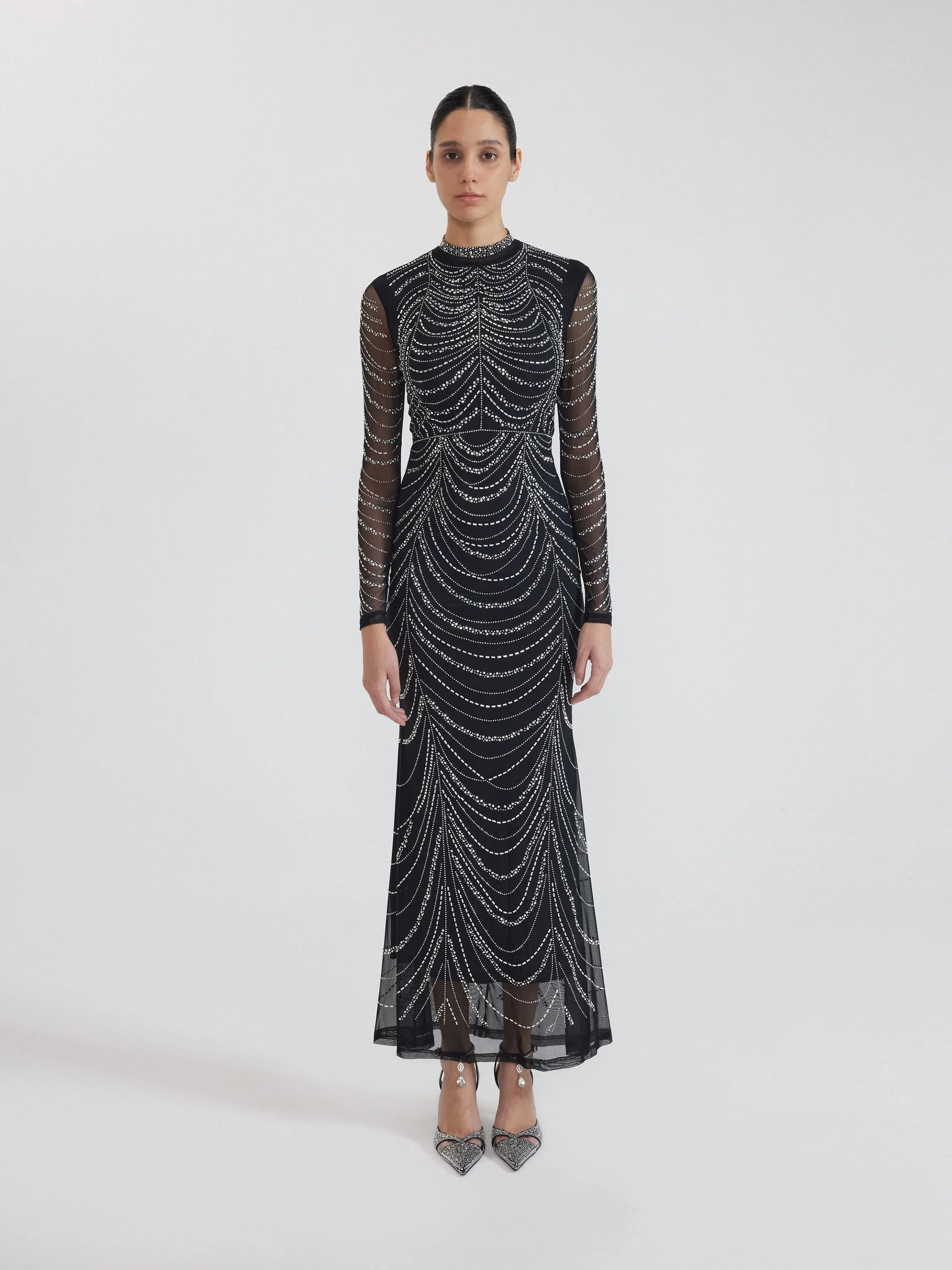 Black Sequin One-Shoulder Dress - Black sold by JW PEI
