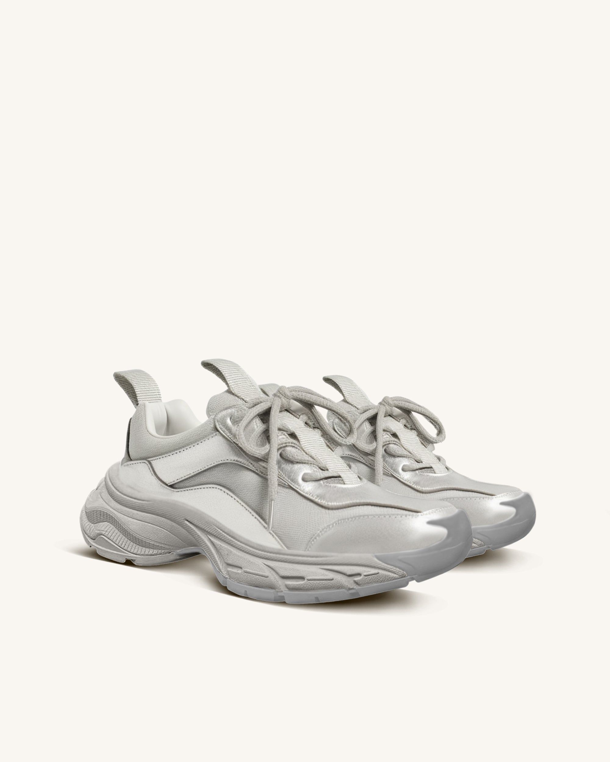 Xylah Metallic Mesh-panel Sneakers - Silver sold by JW PEI