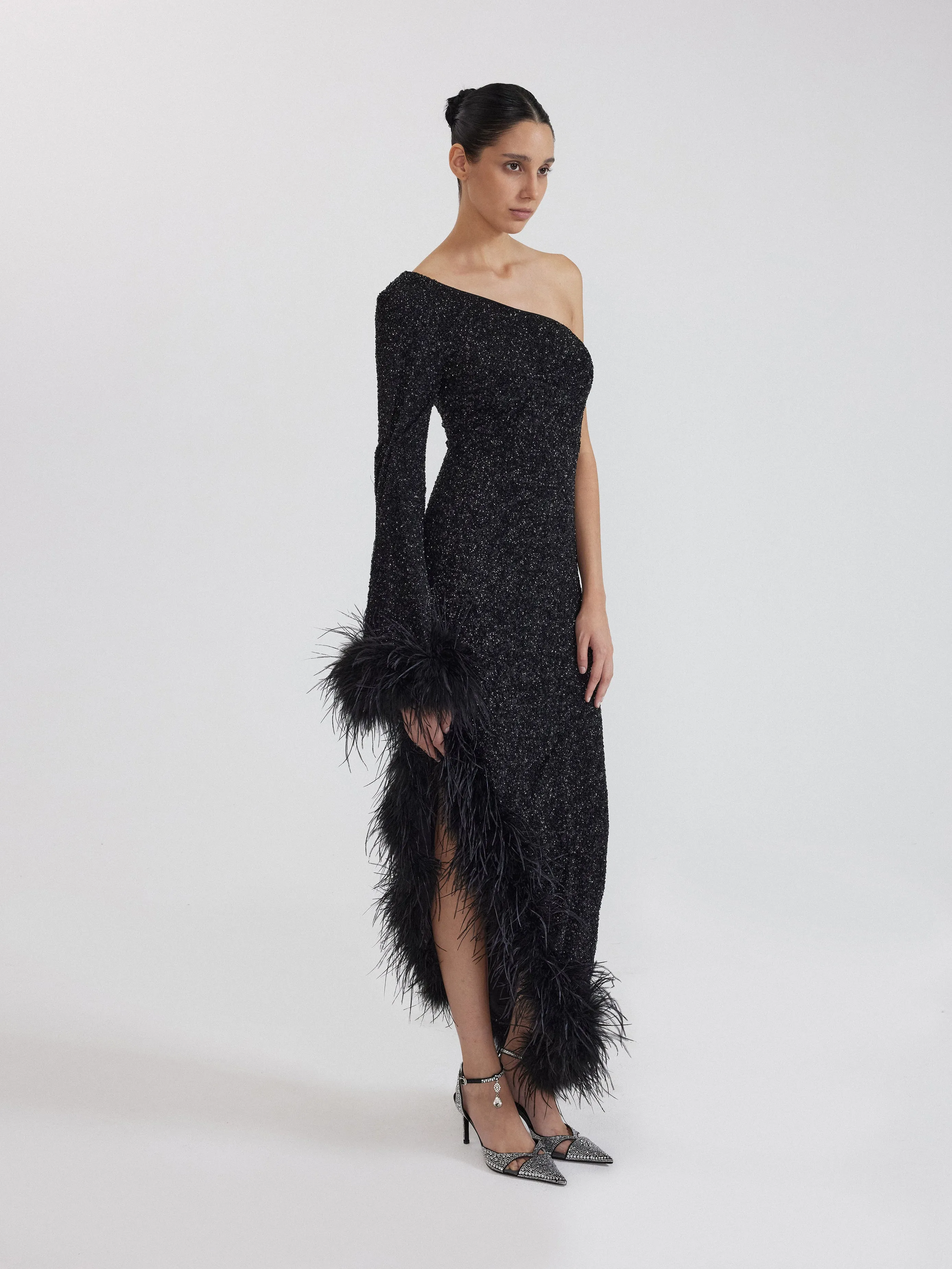 Black Embellished Long Sleeve Dress - Black sold by JW PEI product image thumbnail 2