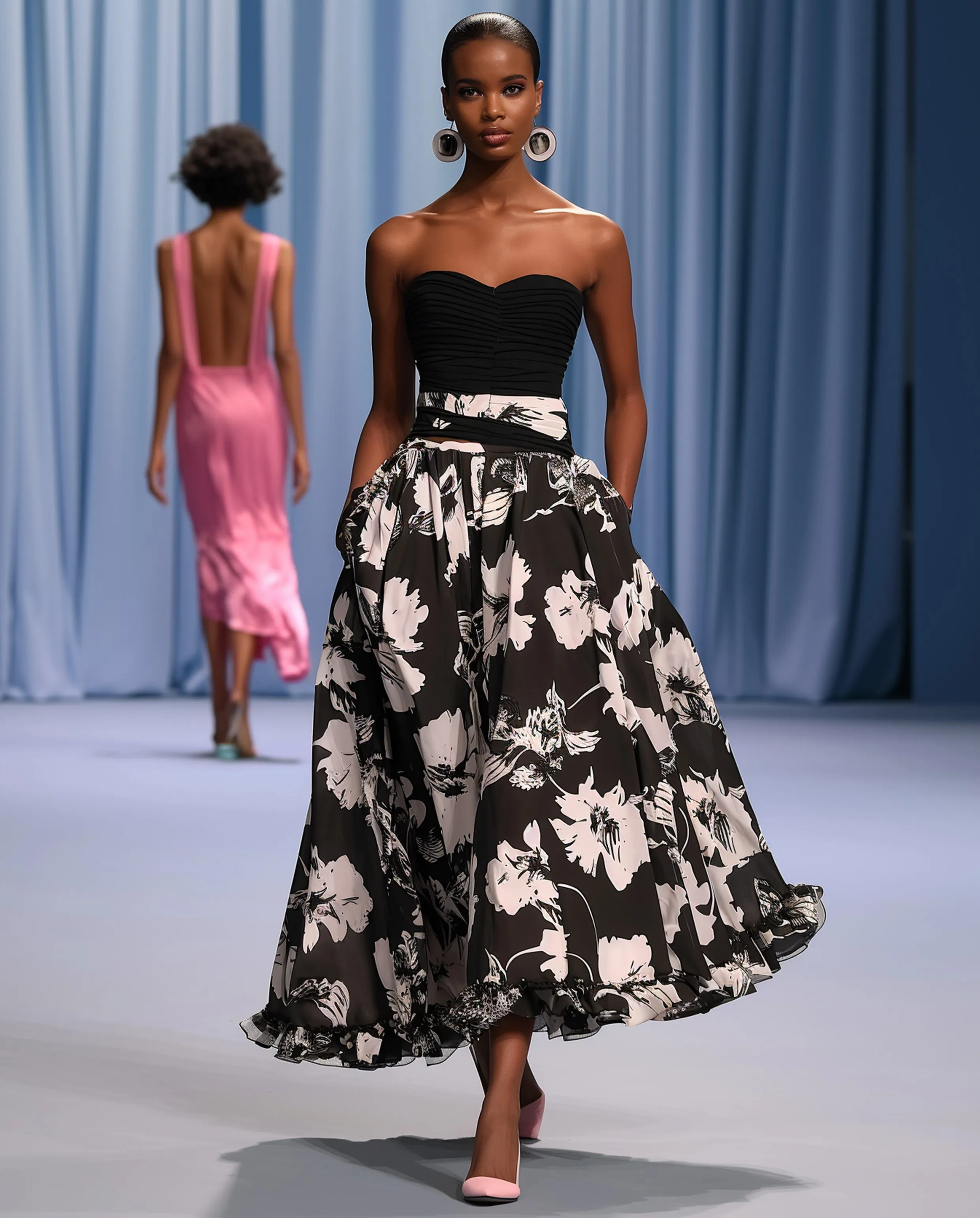 Bella Floral Maxi Dress - Black/White sold by JW PEI