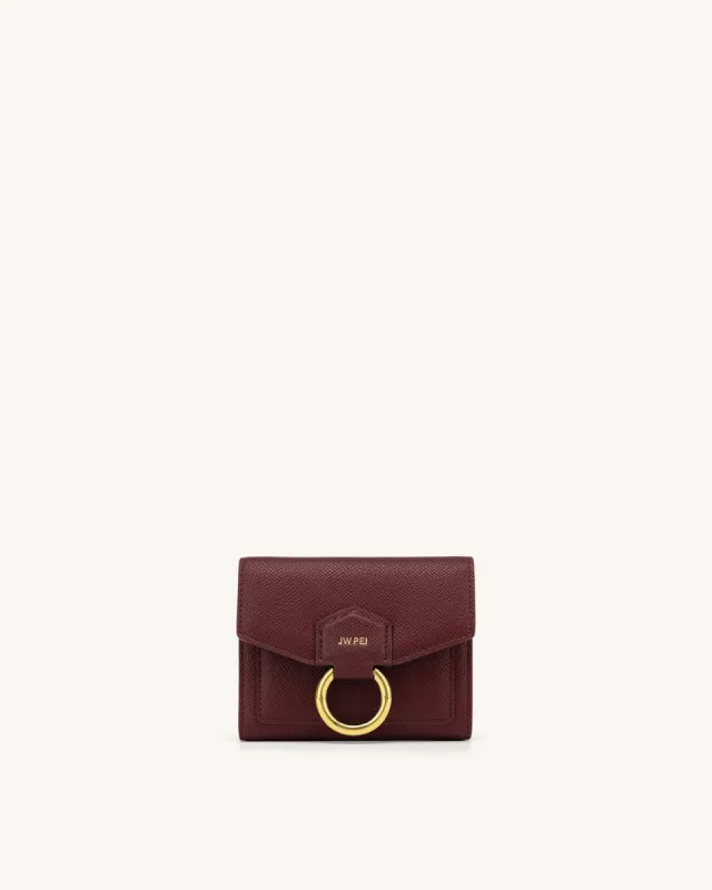 Stella Wallet - Burgundy Grained Vegan Leather sold by JW PEI