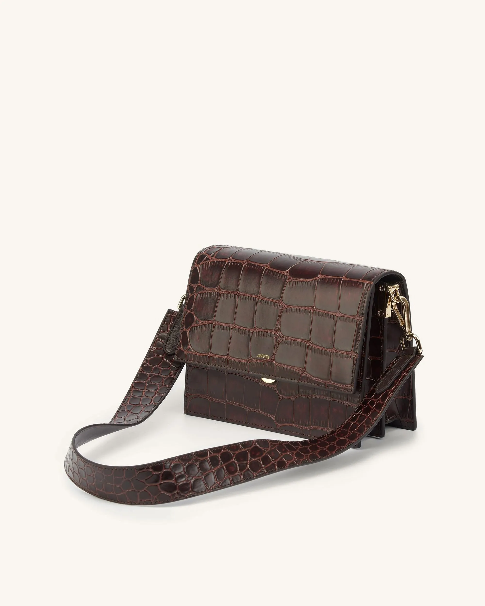 Mini Flap Crossbody - Brown Croc sold by JW PEI