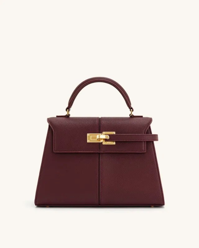 Elise Large Top Handle Bag - Claret sold by JW PEI