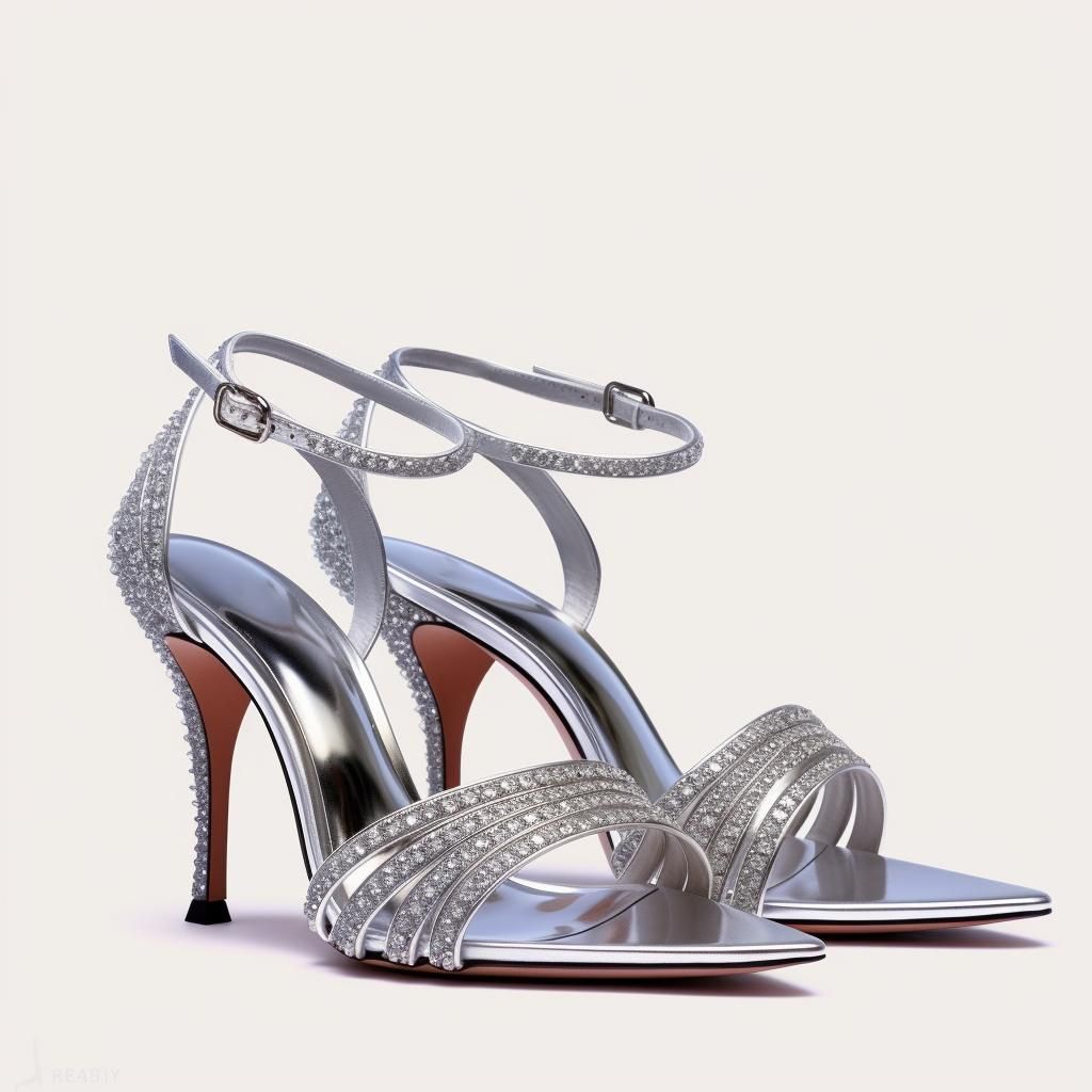 Dara Artificial Crystal Strap Heel Sandals - Silver sold by JW PEI