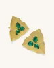 Leaf Earrings - 18ct Gold Plated & Dark Green Zircon sold by JW PEI
