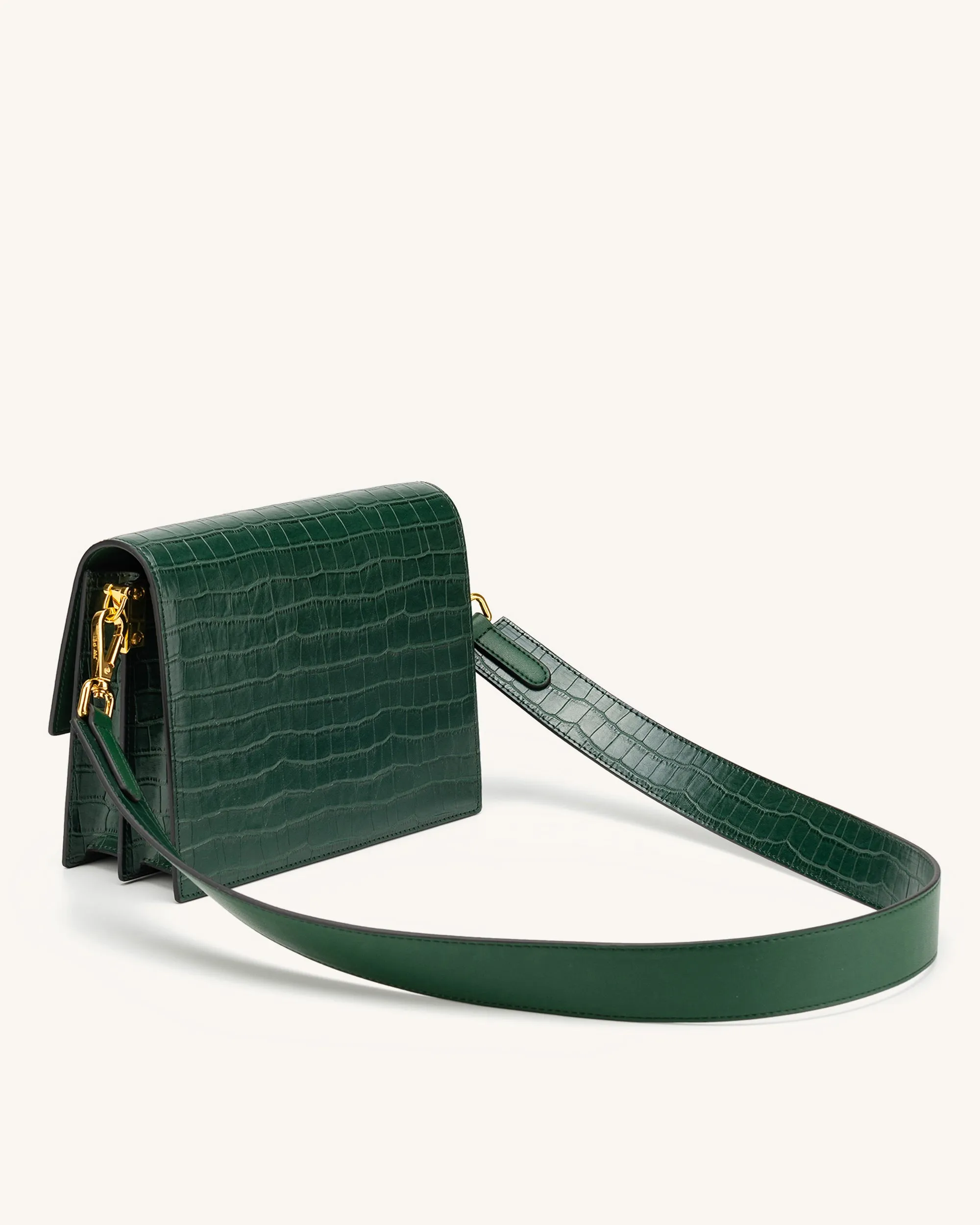 Mini Flap Crossbody - Dark Green Croc sold by JW PEI product image thumbnail 4
