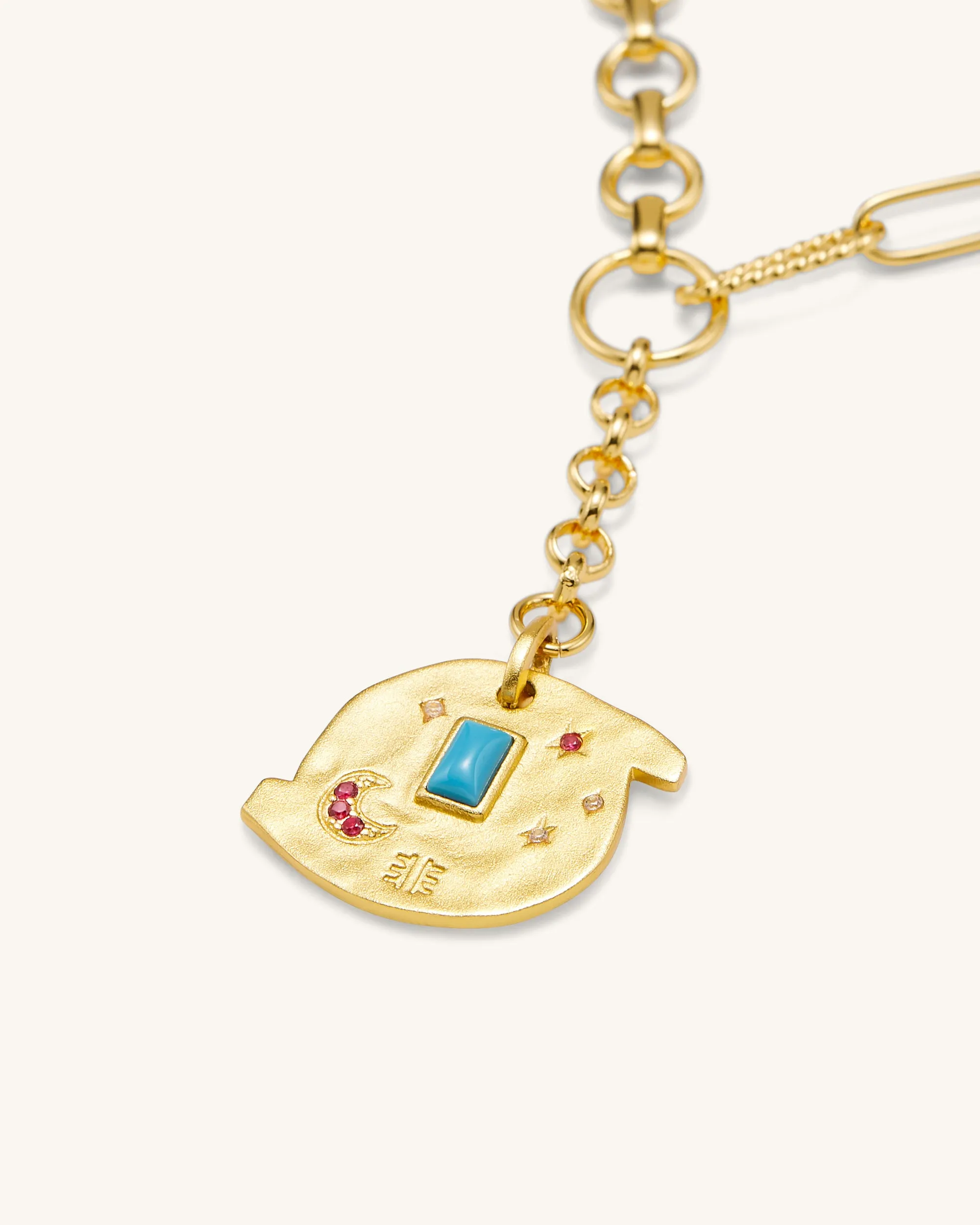 Cosmos Round Necklace - 18ct Gold Plated & Multicolor Zircon sold by JW PEI product image thumbnail 2