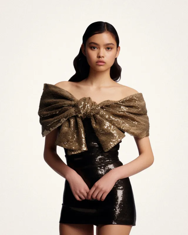 Glamorous Gold Sequin Dress - Gold sold by JW PEI