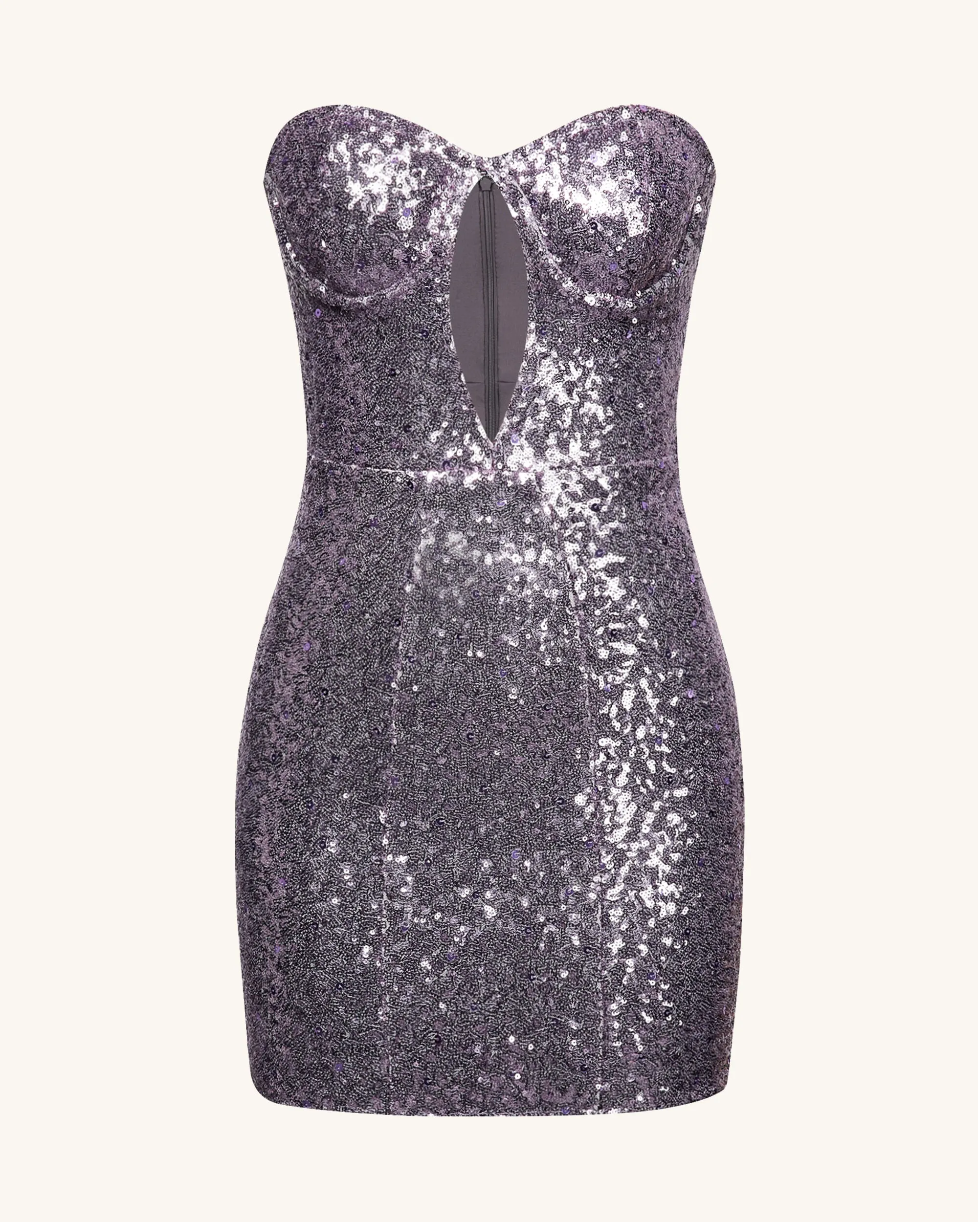 Brynlee Purple Sequinned Strapless Mini Dress - Purple sold by JW PEI product image thumbnail 2