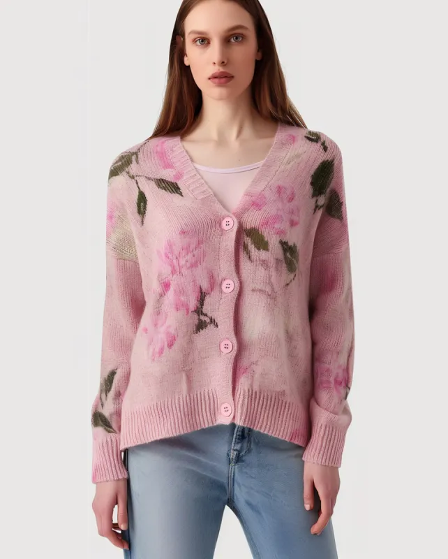 Olivia Floral Knit Cardigan - Pink sold by JW PEI