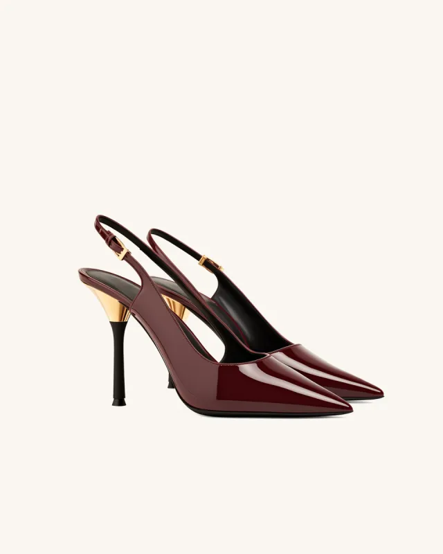 Rita Slingback Heels - Burgundy sold by JW PEI