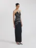 Black Strapless Zebra Dress - Black sold by JW PEI