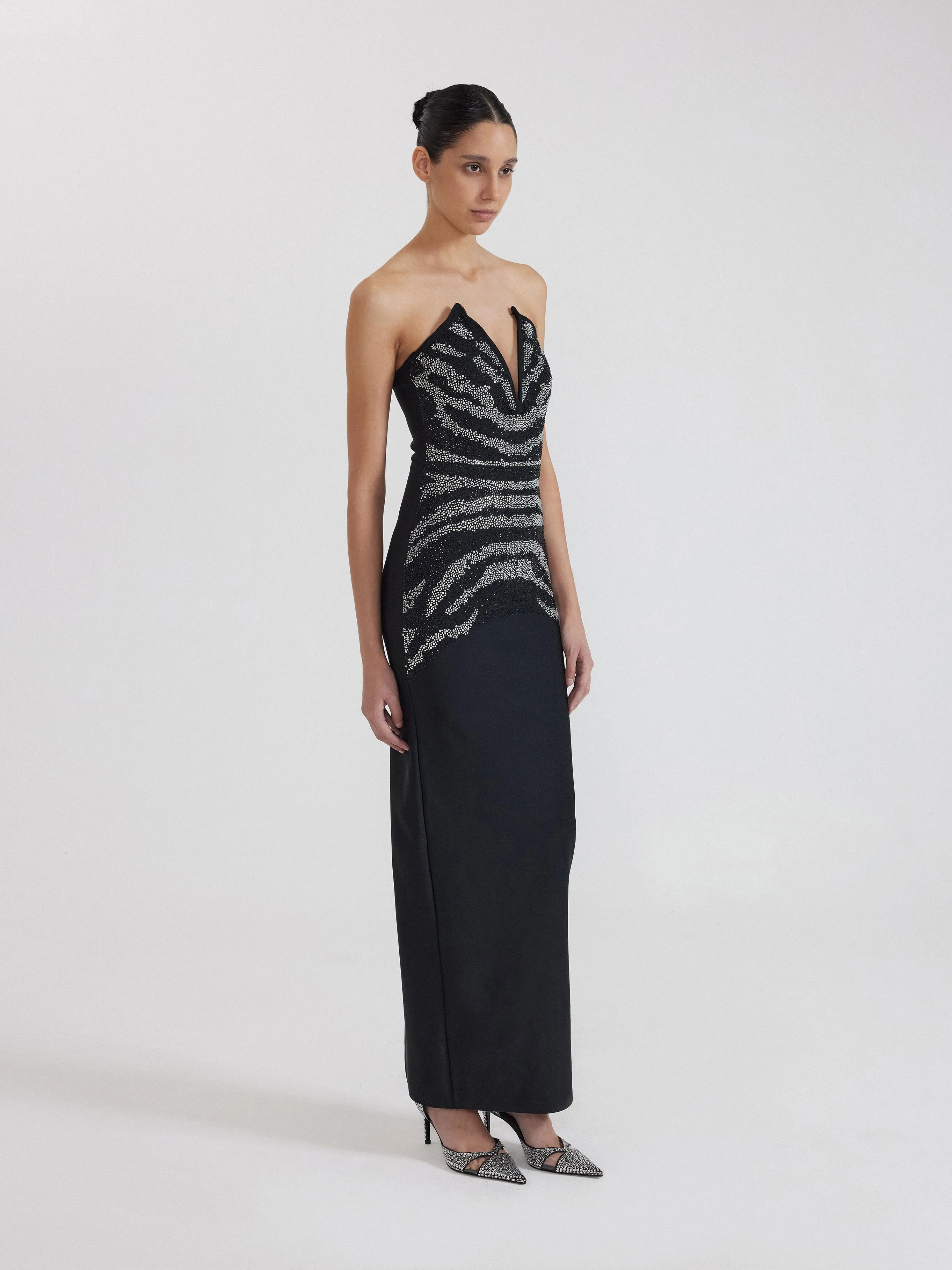Black Strapless Zebra Dress - Black sold by JW PEI product image thumbnail 2