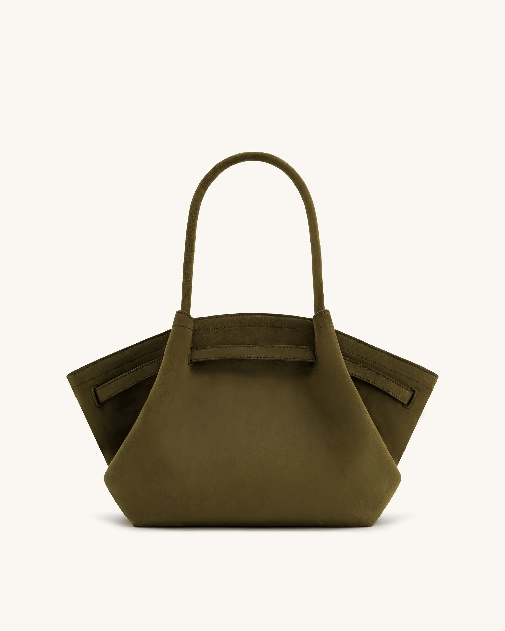 Hana Medium Faux Suede Tote Bag - Dark Olive sold by JW PEI product image thumbnail 4