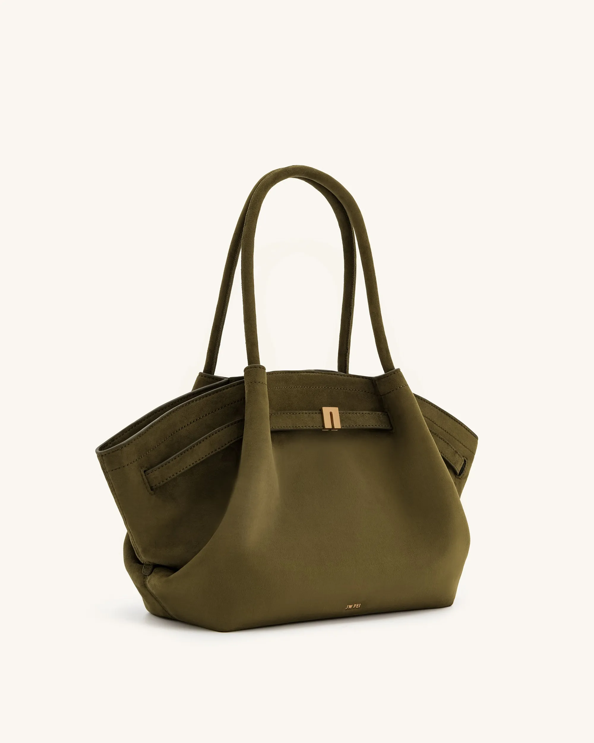 Hana Medium Faux Suede Tote Bag - Dark Olive sold by JW PEI product image thumbnail 3