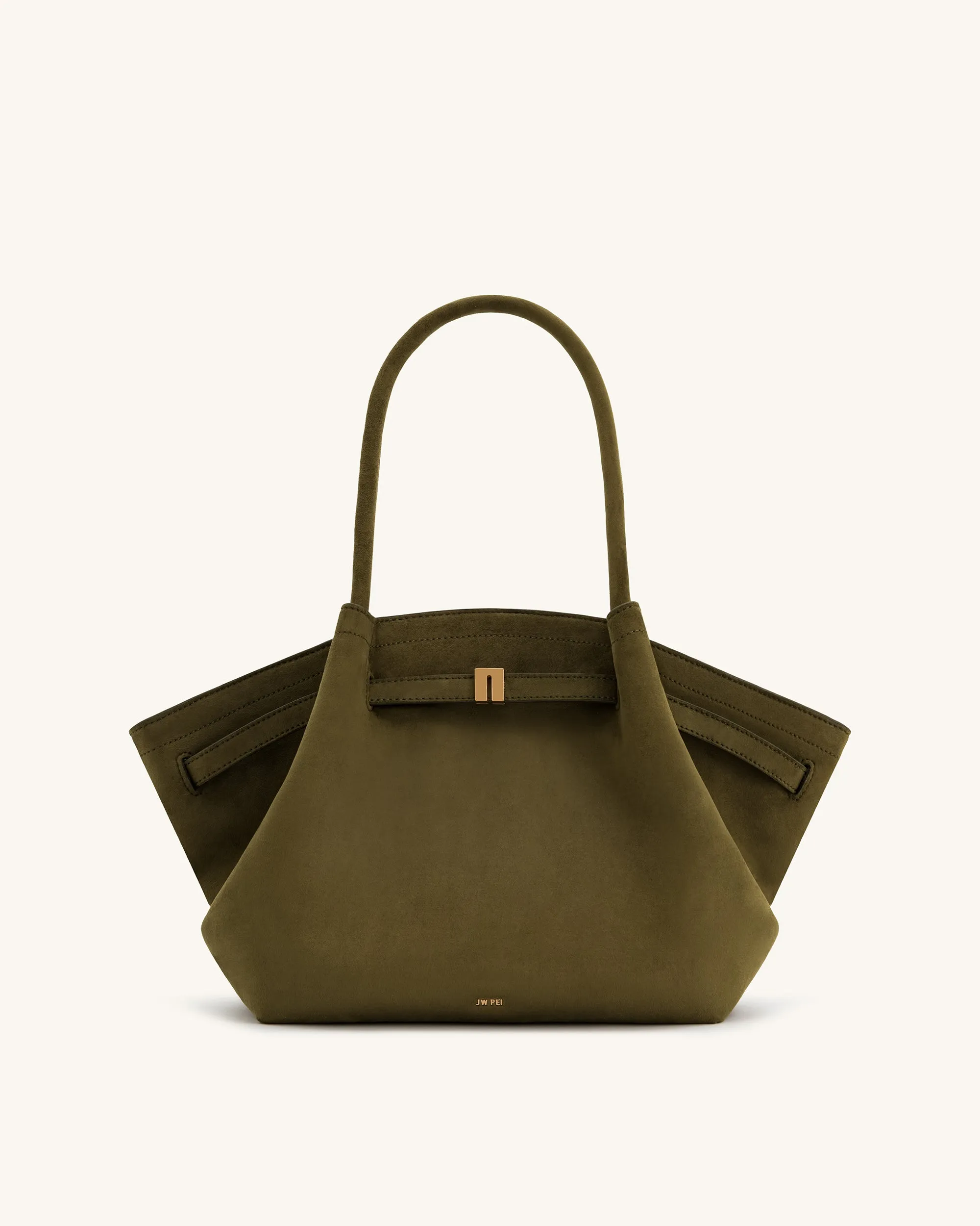 Hana Medium Faux Suede Tote Bag - Dark Olive sold by JW PEI