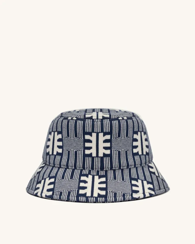 FEI Jacquard Knit Bucket Hat - Navy sold by JW PEI