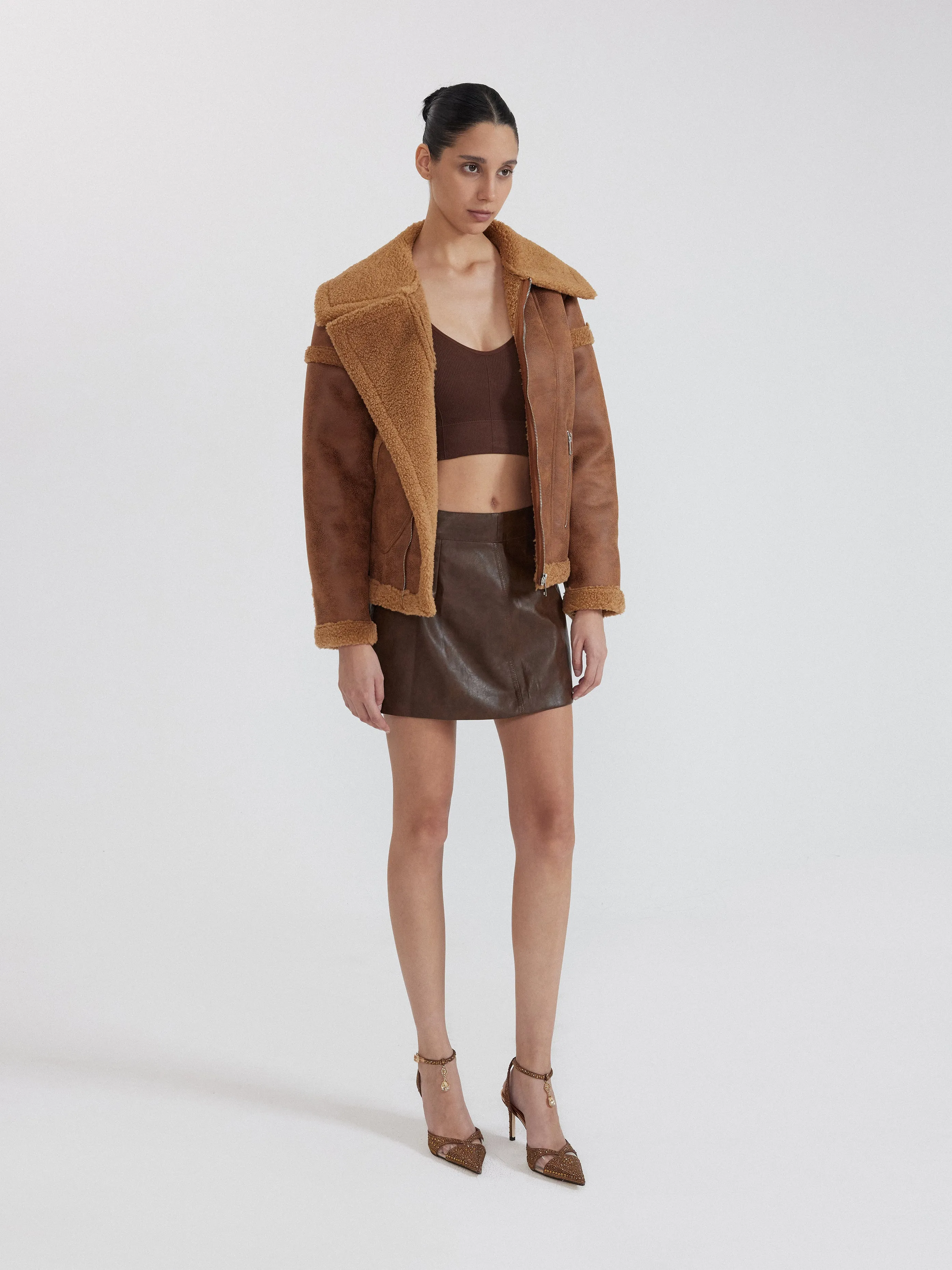 Brown Shearling Jacket - Brown sold by JW PEI product image thumbnail 2