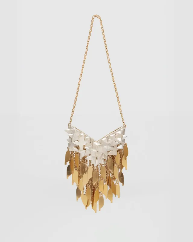 Gold Feathered Chain Bag - Gold made by JW PEI