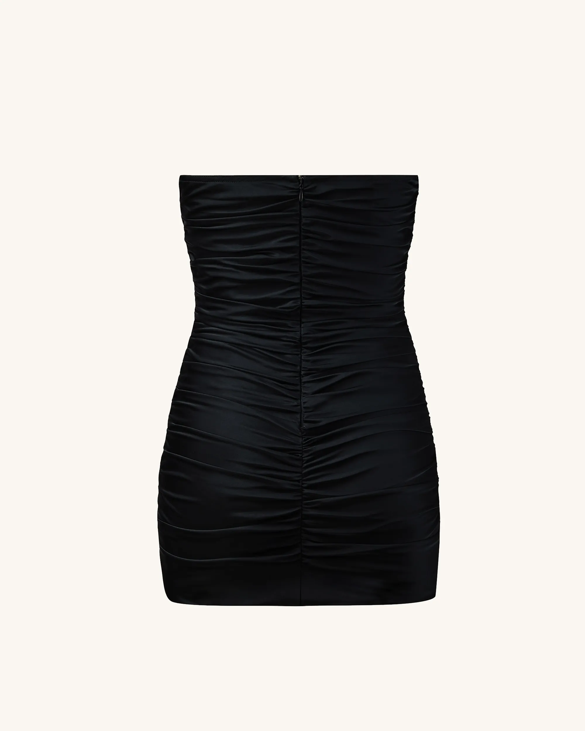 Bailee Black Floral Applique And Ruched Tube Mini Dress - Black sold by JW PEI product image thumbnail 2