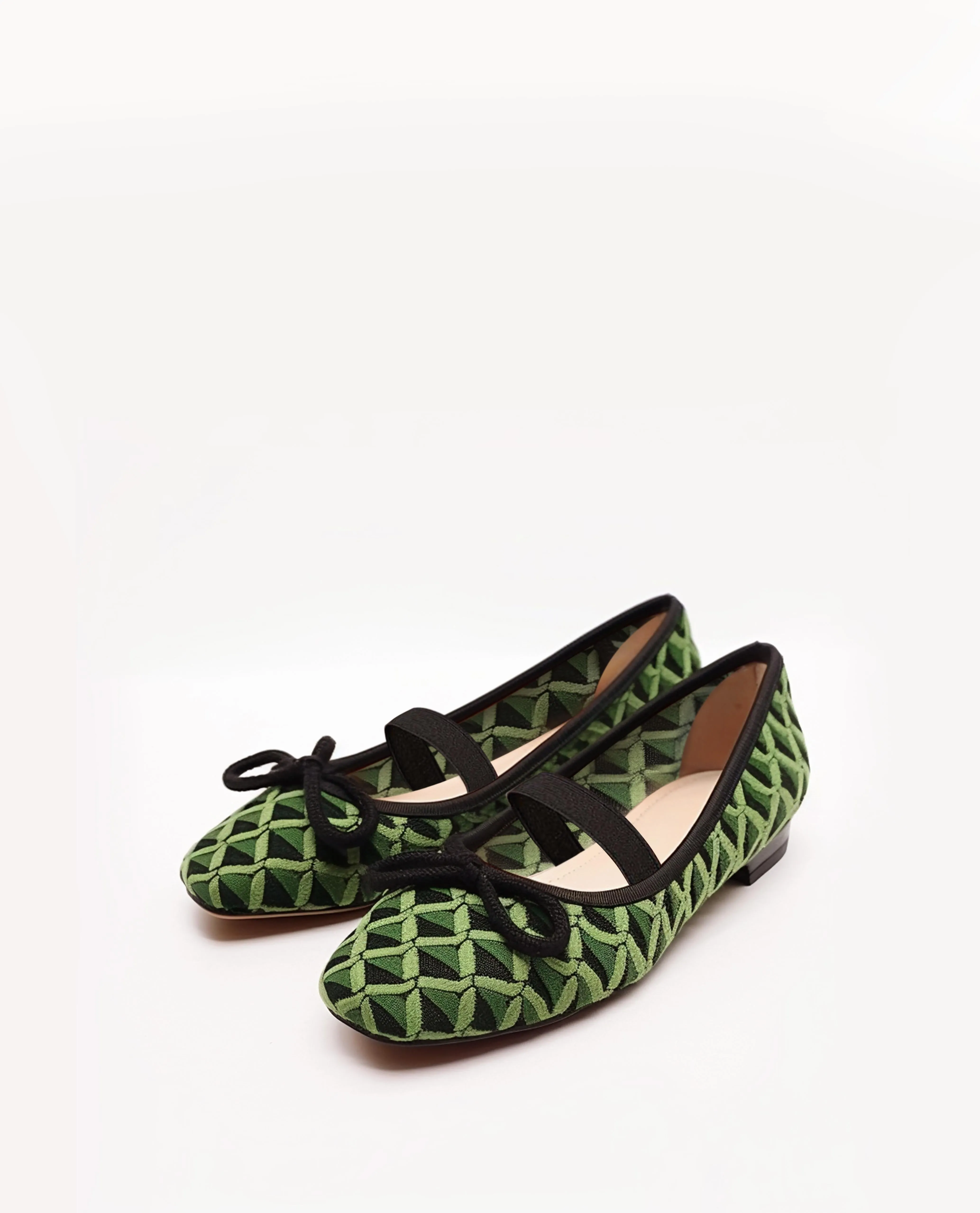 Green Checkered Knitted Flats sold by JW PEI