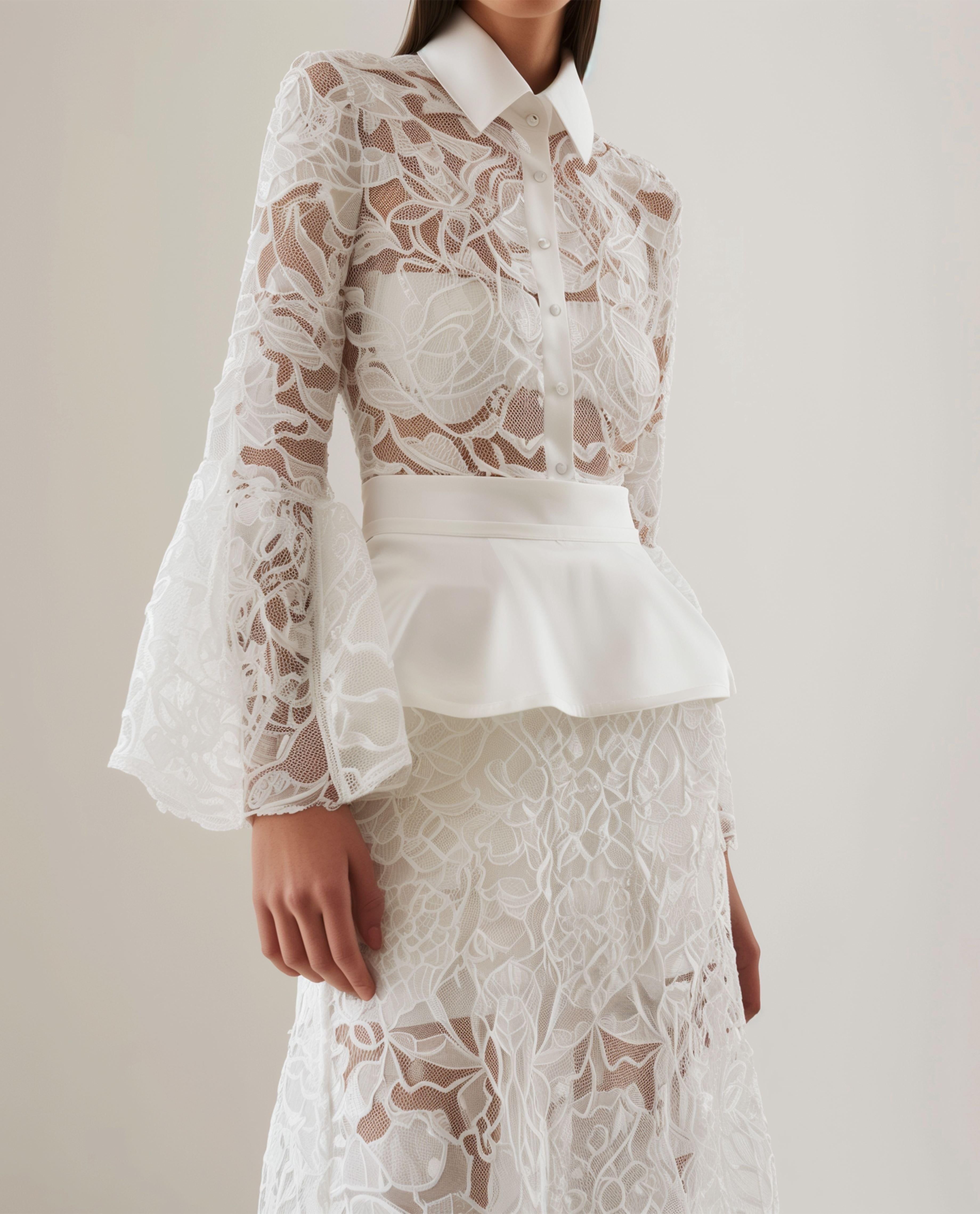 white lace shirt sold by JW PEI