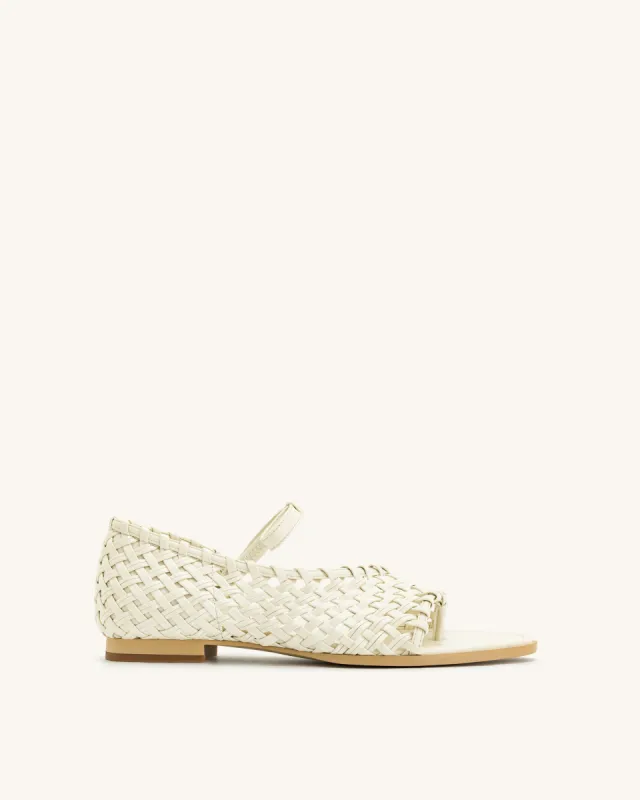 Jocelyn Weave Strap Flip-flops - Beige sold by JW PEI