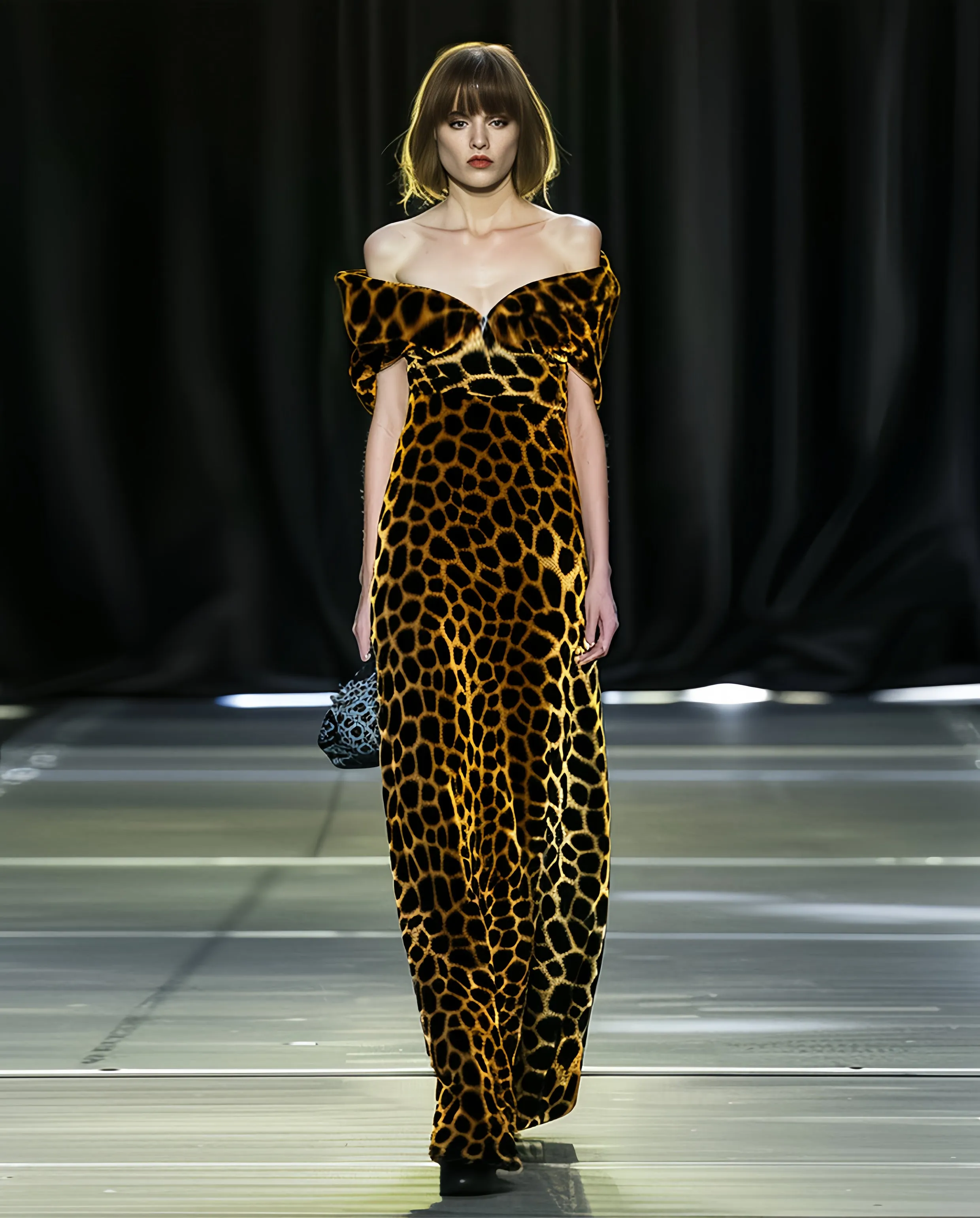 Scarlett Leopard Print Off-Shoulder Dress - Brown sold by JW PEI