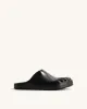Hayley Toe Model Flat Mules - Black sold by JW PEI