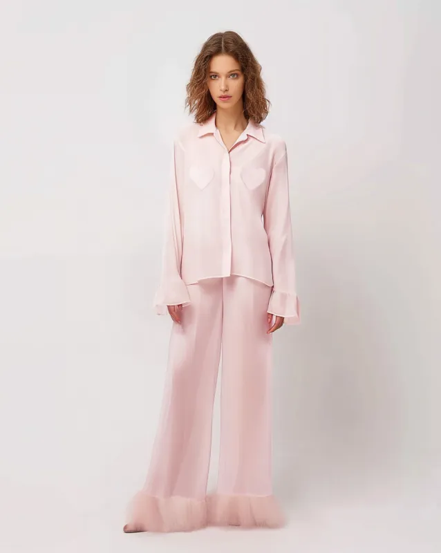 Pink Satin Pajama Set sold by JW PEI