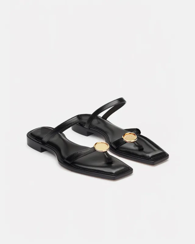 Hardware Thong Sandals -Black sold by JW PEI