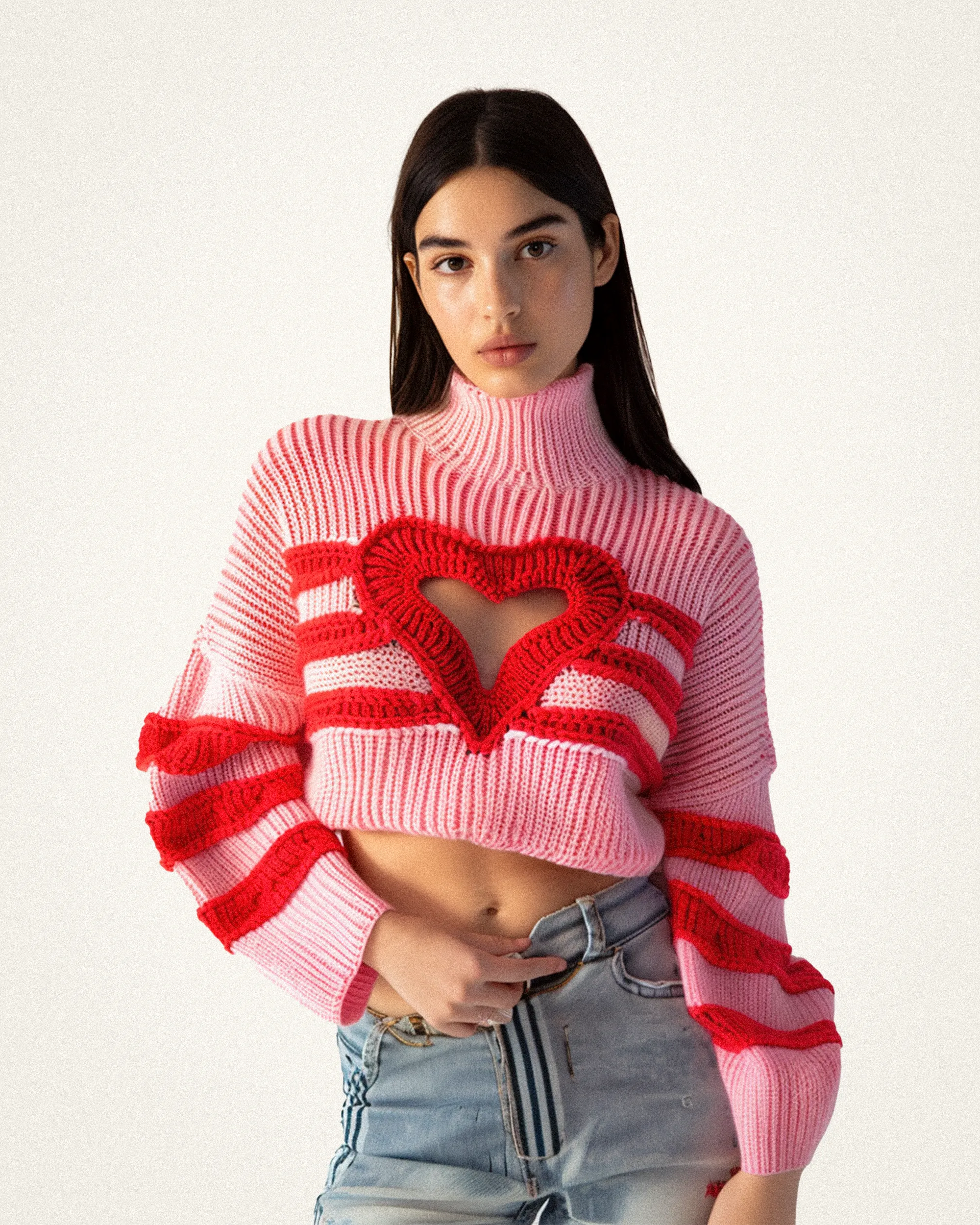 Mia Heart Cutout Sweater - Pink sold by JW PEI