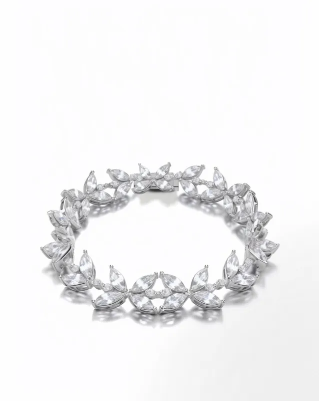 Adelynn Flower Bracelet - Silver made by JW PEI