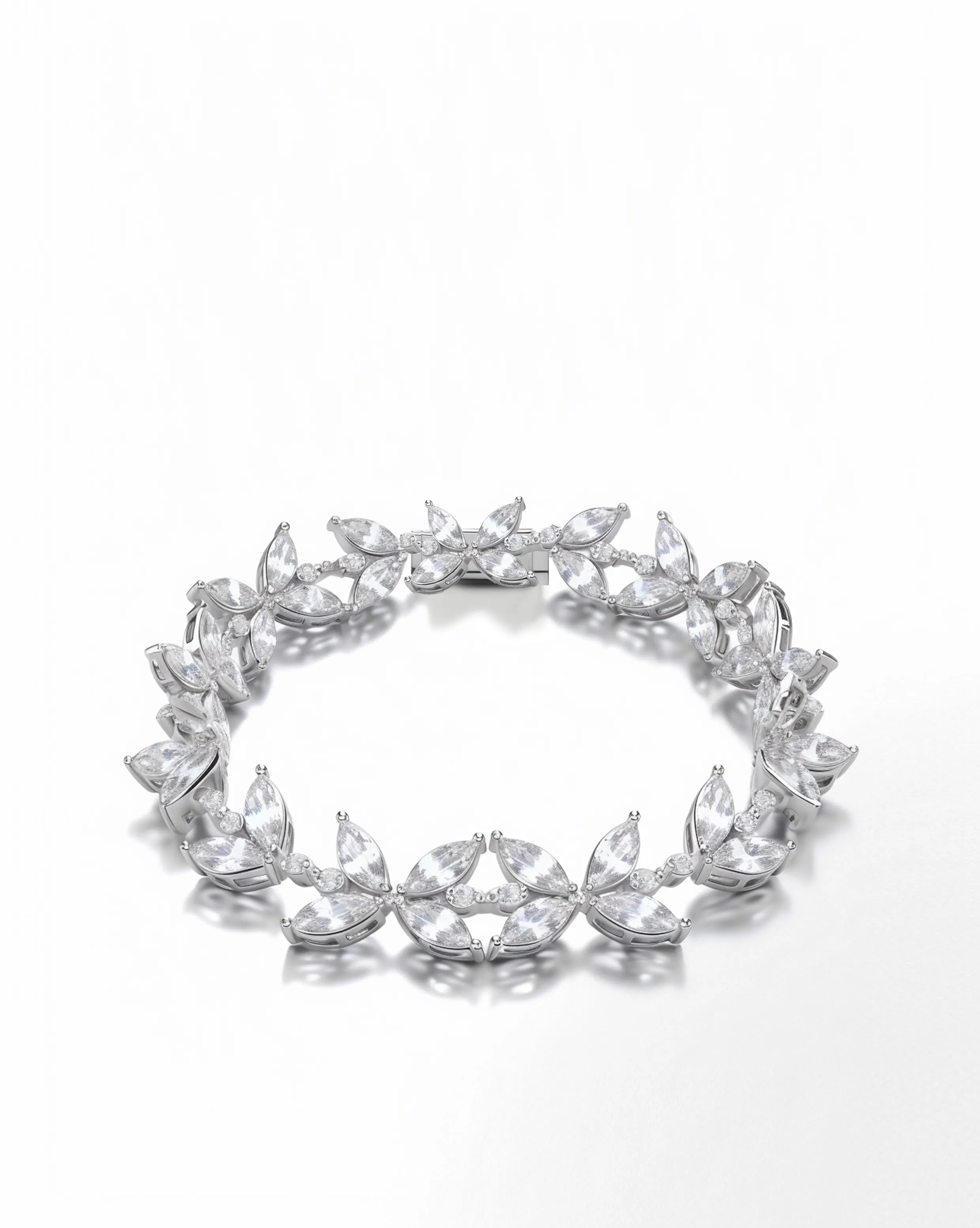 Adelynn Flower Bracelet - Silver sold by JW PEI