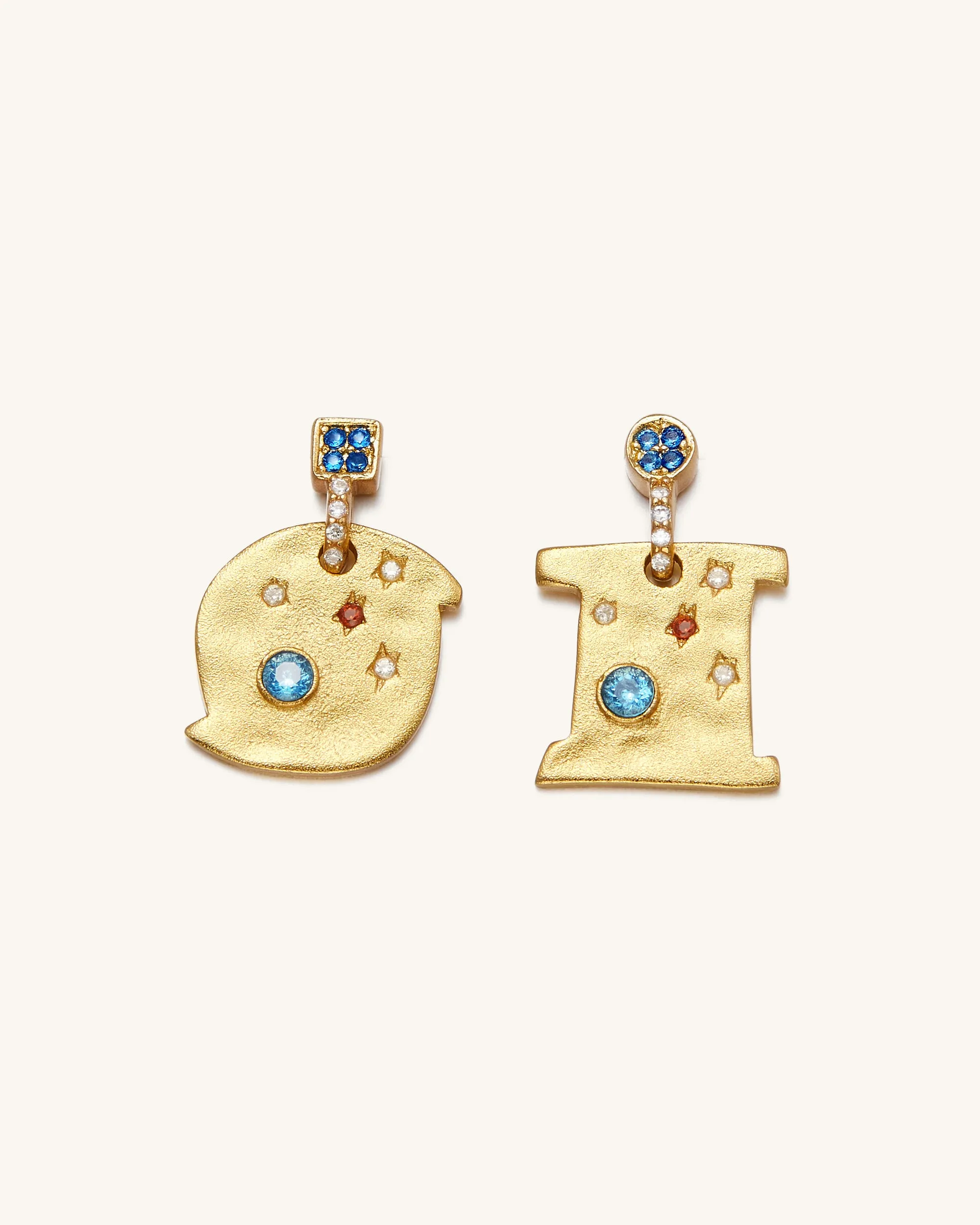Cosmos Earrings - 18ct Gold Plated & Multicolor Zircon sold by JW PEI