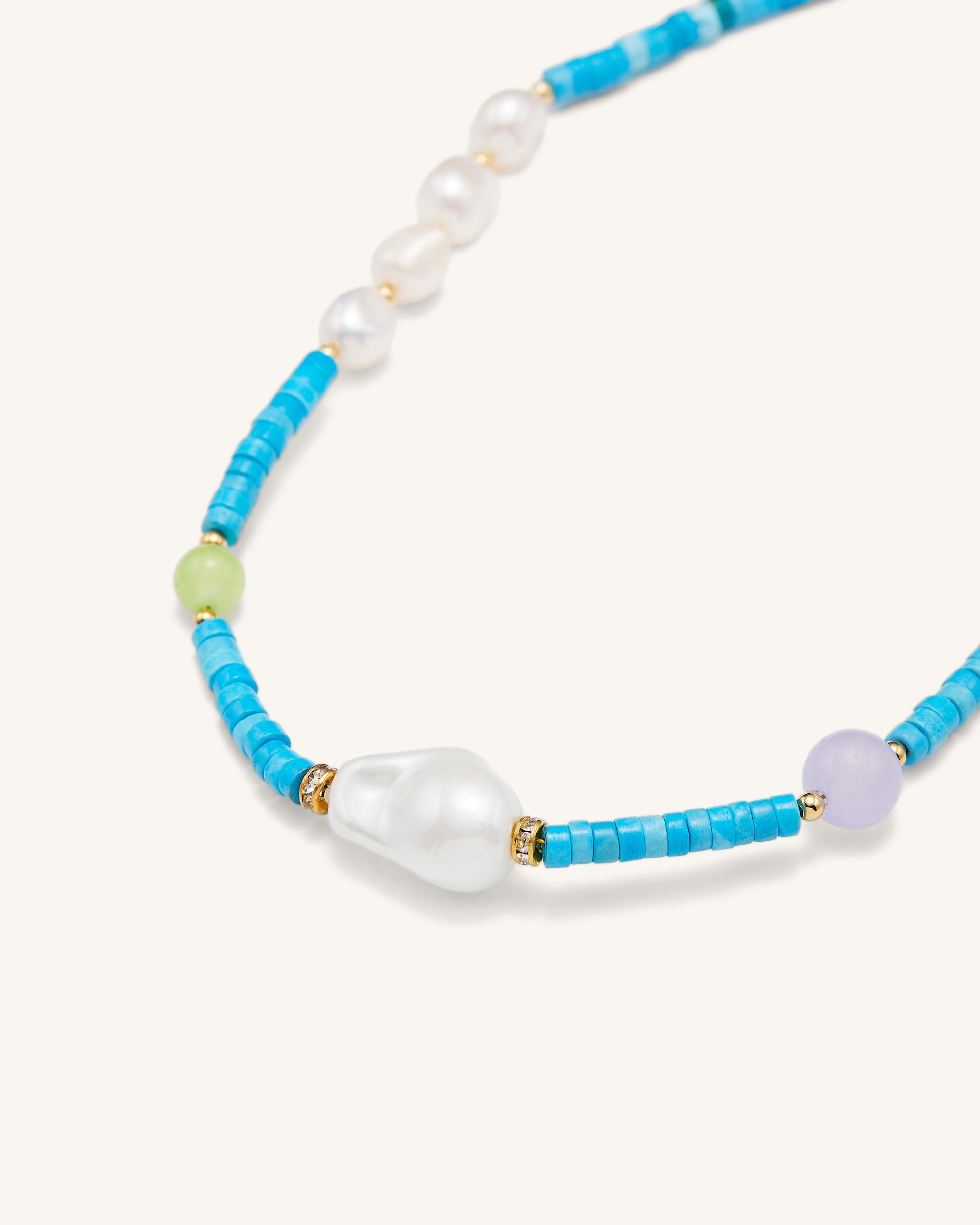 Turquoise Multi Beaded Necklace sold by JW PEI product image thumbnail 2