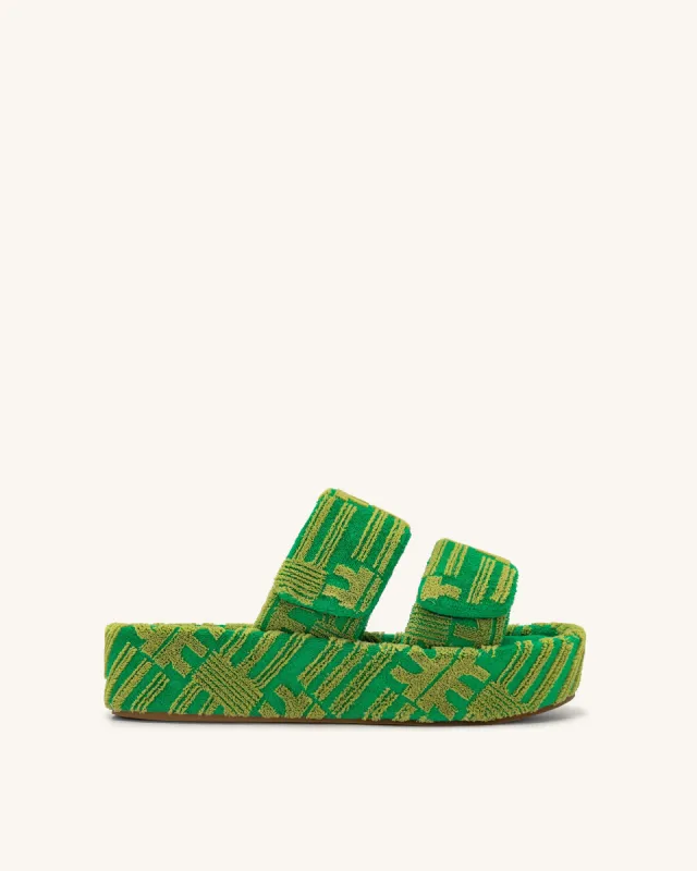 Lexi Terry Slide Sandal - Green sold by JW PEI