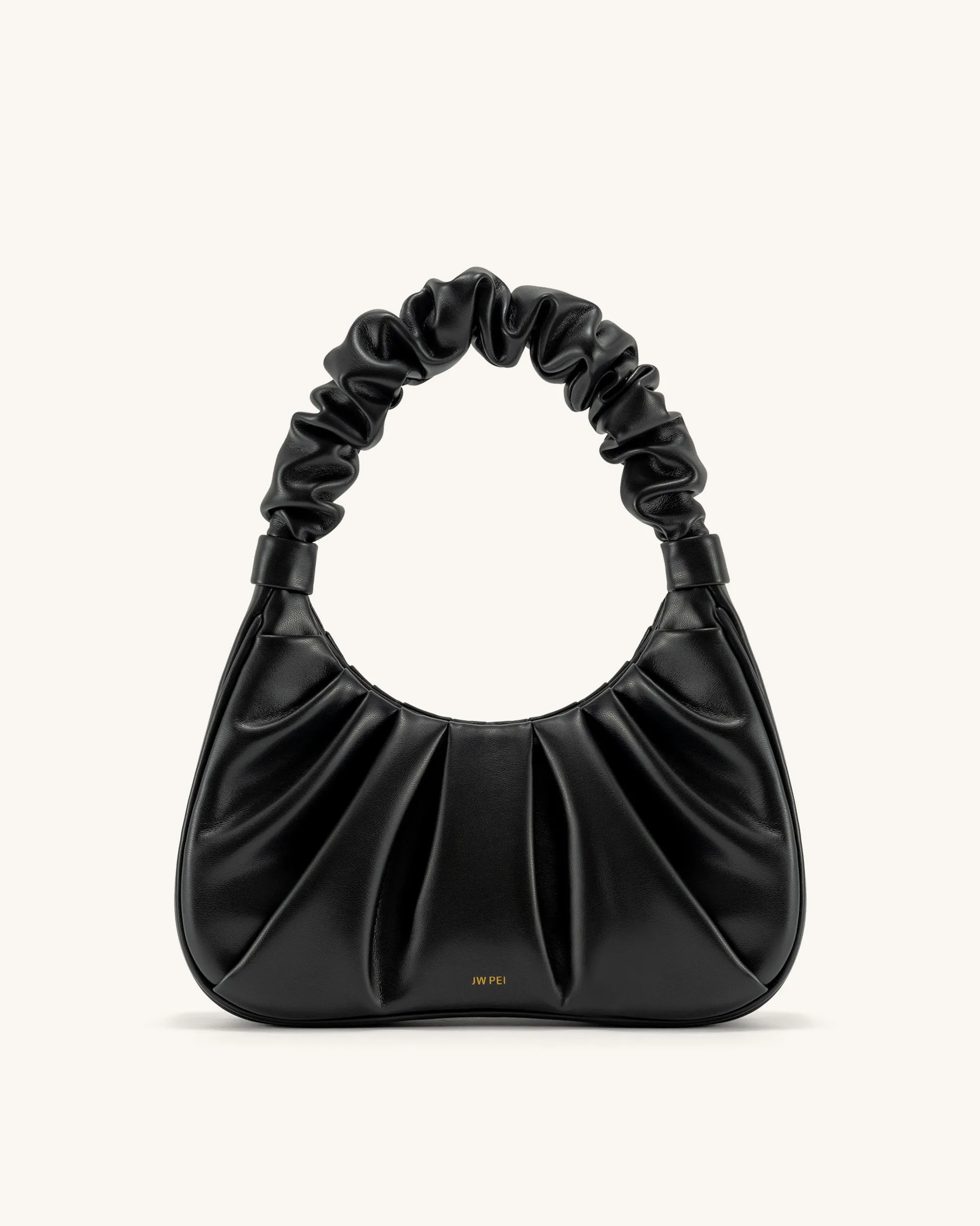 Gabbi Ruched Hobo Handbag - Black sold by JW PEI